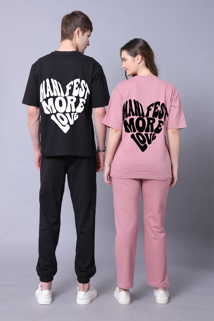 Manifest More Love Couple Co-Ord Set With Joggers (Pack of 2)