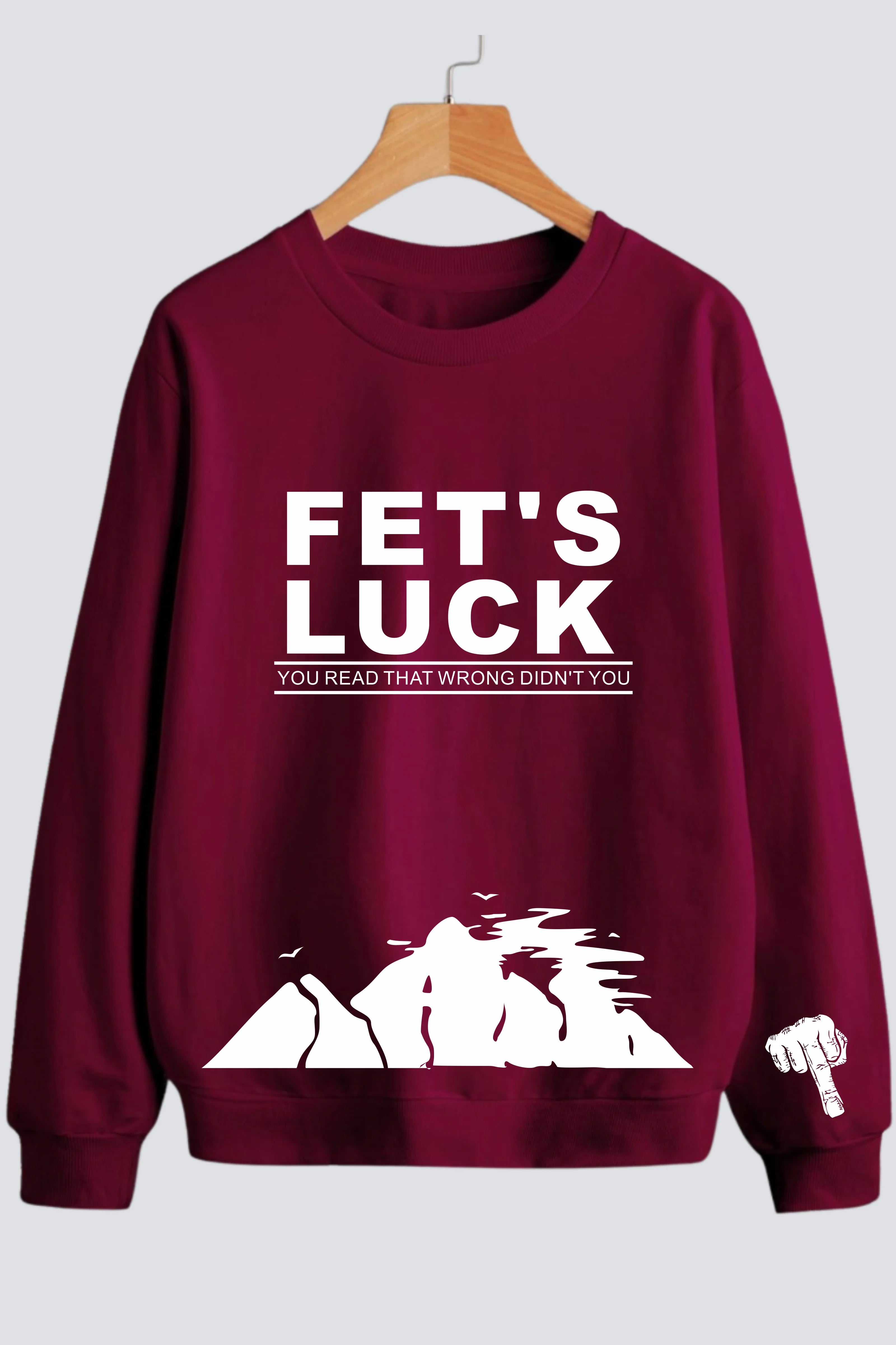 Fet's Luck BMaroon Playful Sweatshirt