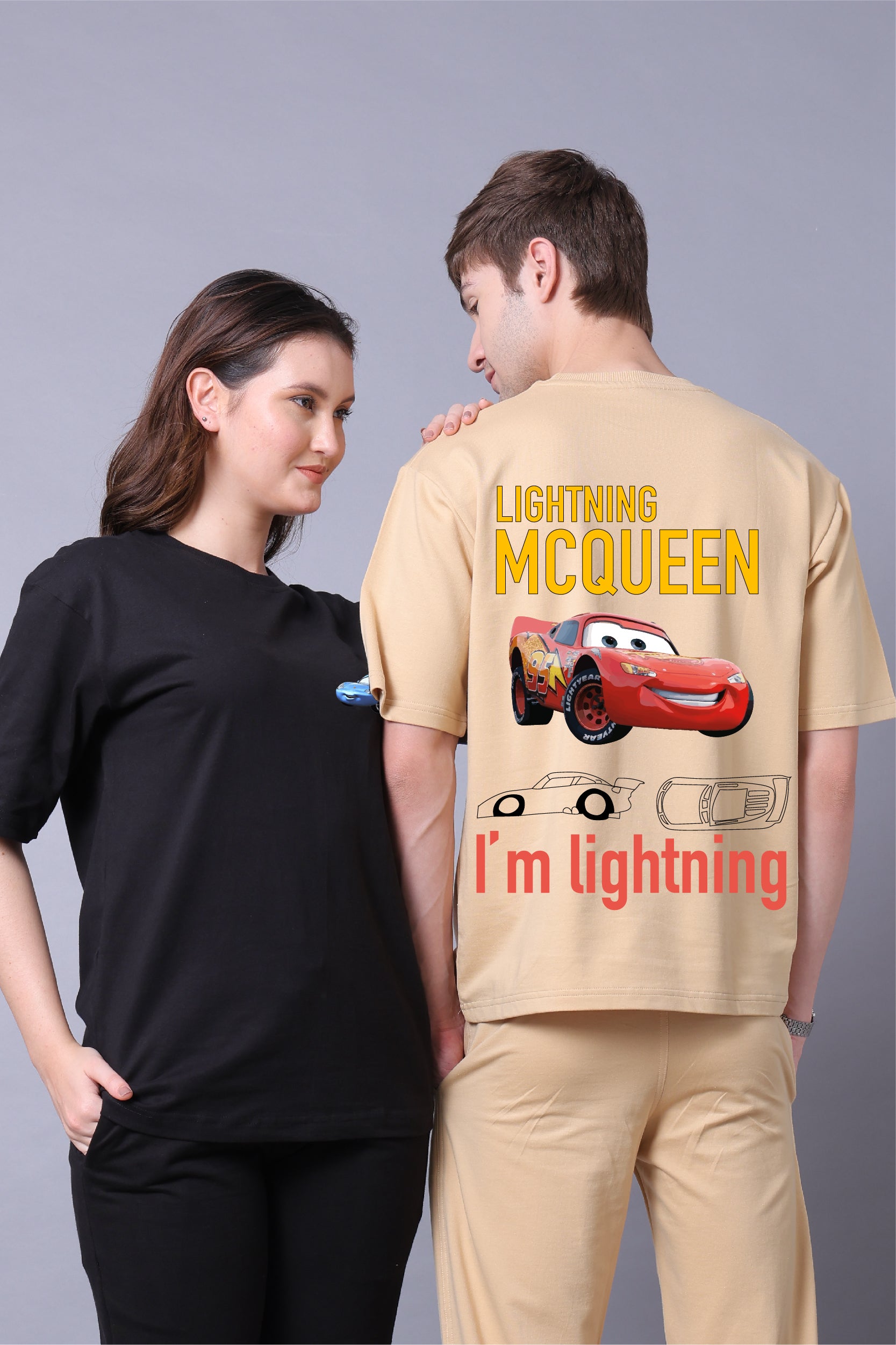 Mcqueen Couple Co-Ord Set With Joggers (Pack of 2)