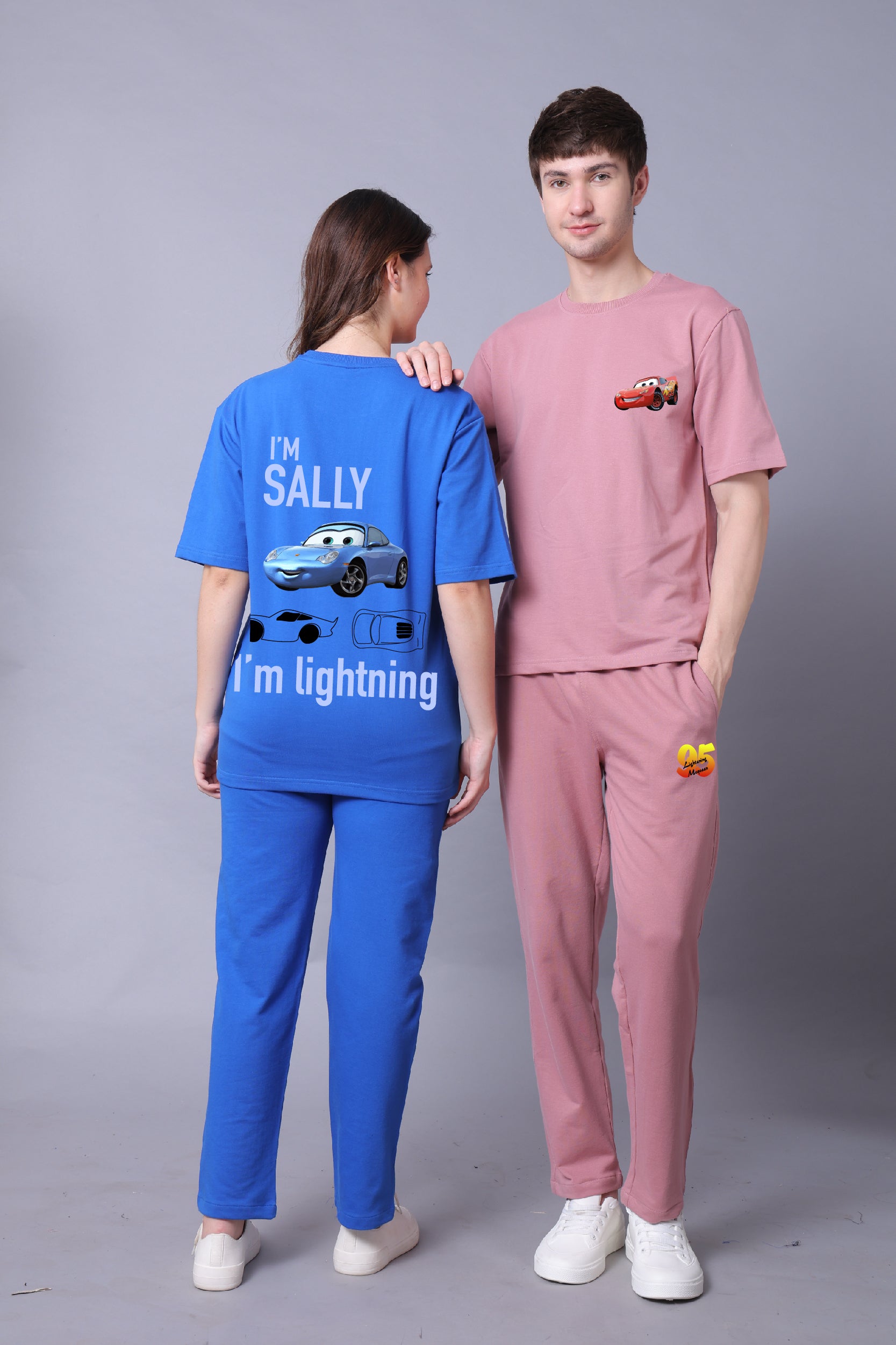 Mcqueen Couple Co-Ord Set With Joggers (Pack of 2)