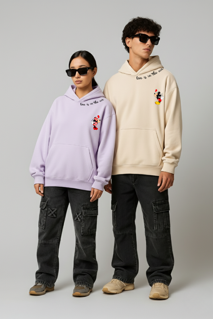 Mickey Minnie Couple Oversized Drop Shoulder Hoodies - Pack of 2