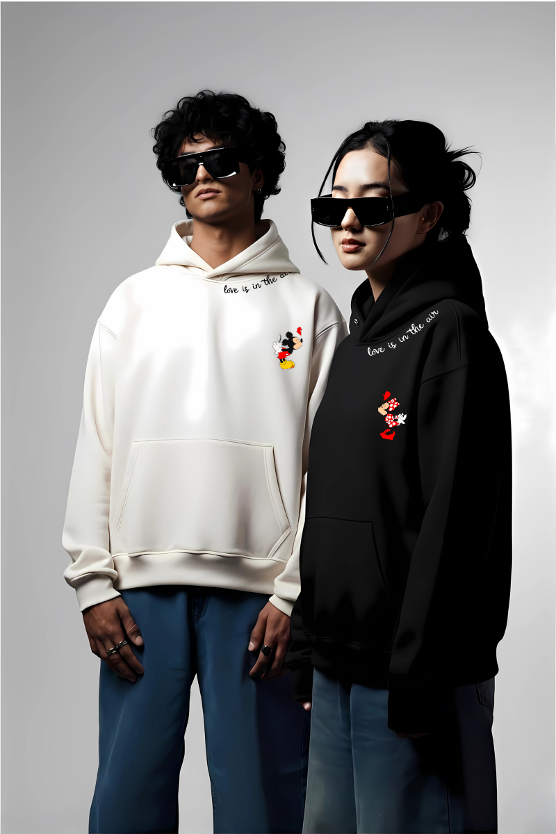Mickey Minnie Couple Oversized Drop Shoulder Hoodies - Pack of 2