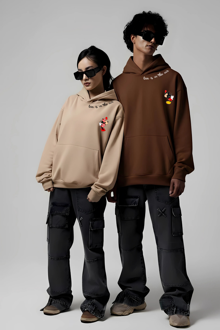 Mickey Minnie Couple Oversized Drop Shoulder Hoodies - Pack of 2