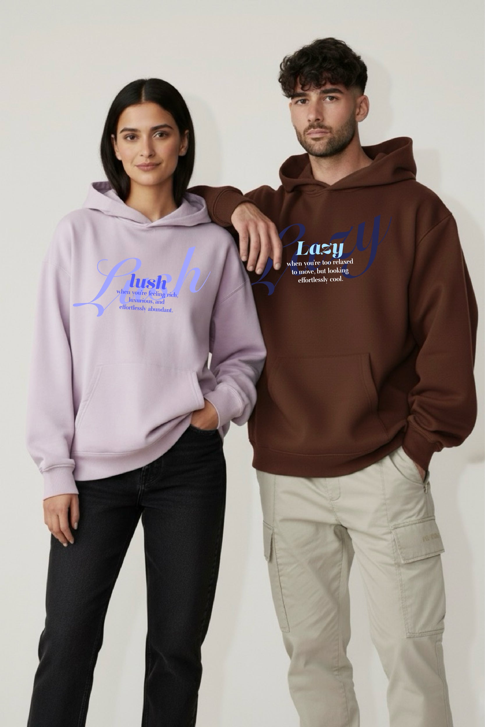 Mood Lazy Lush Oversized Drop Shoulder Hoodies - Pack of 2