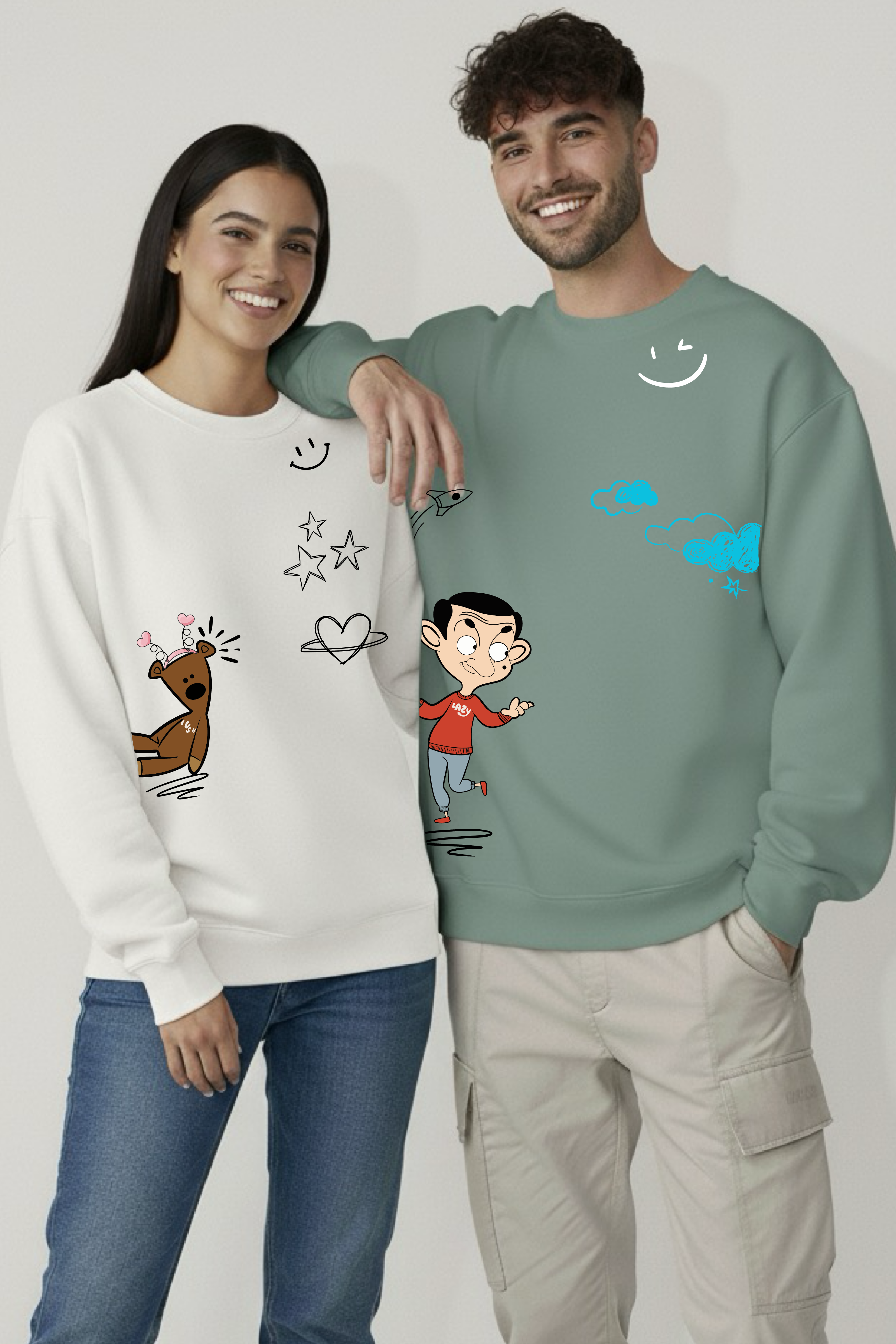 Mr. Bean Couple Unisex Sweatshirts - Pack of 2