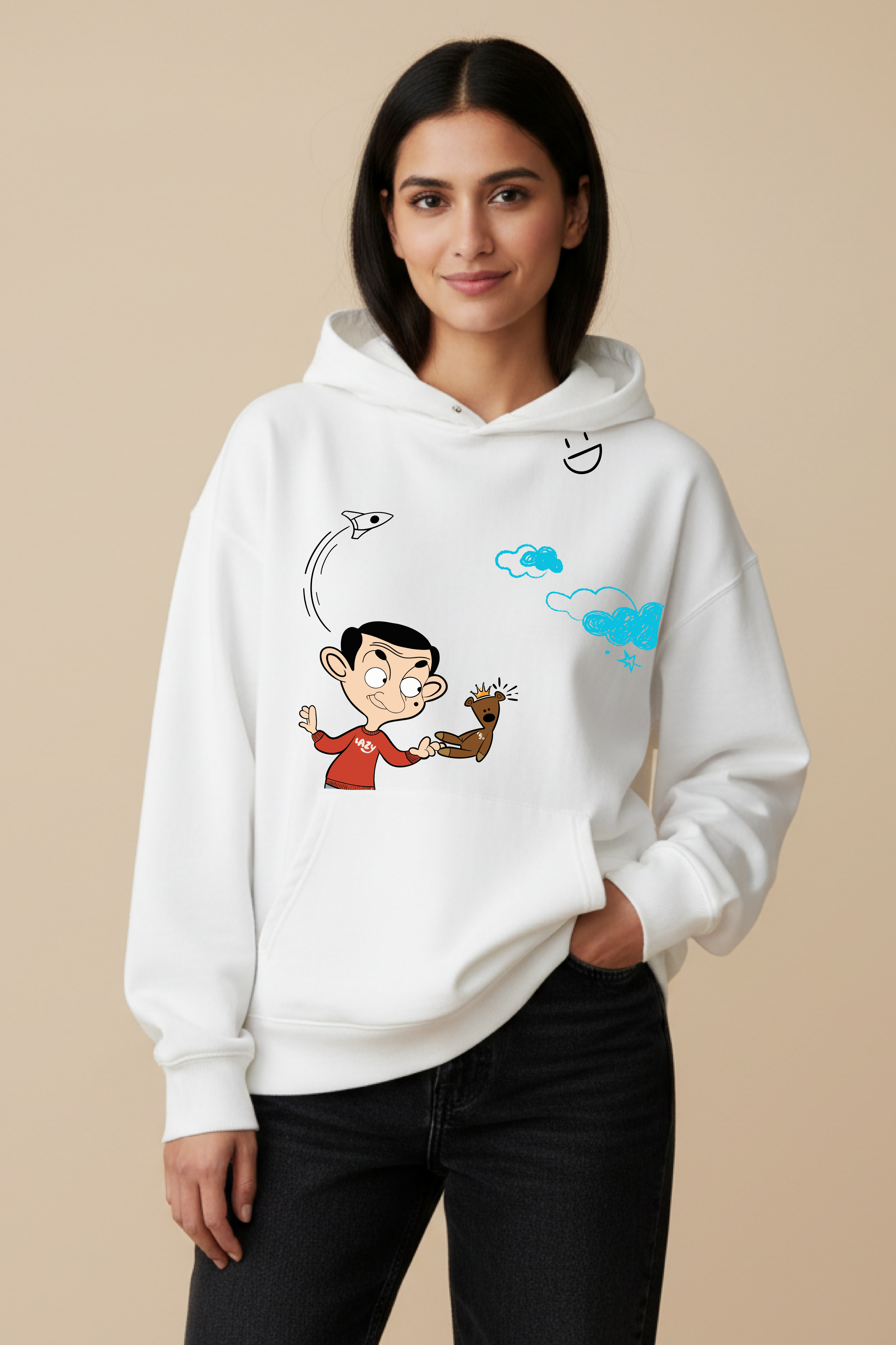 Mr. Bean Oversized Drop-shoulder Hoodie
