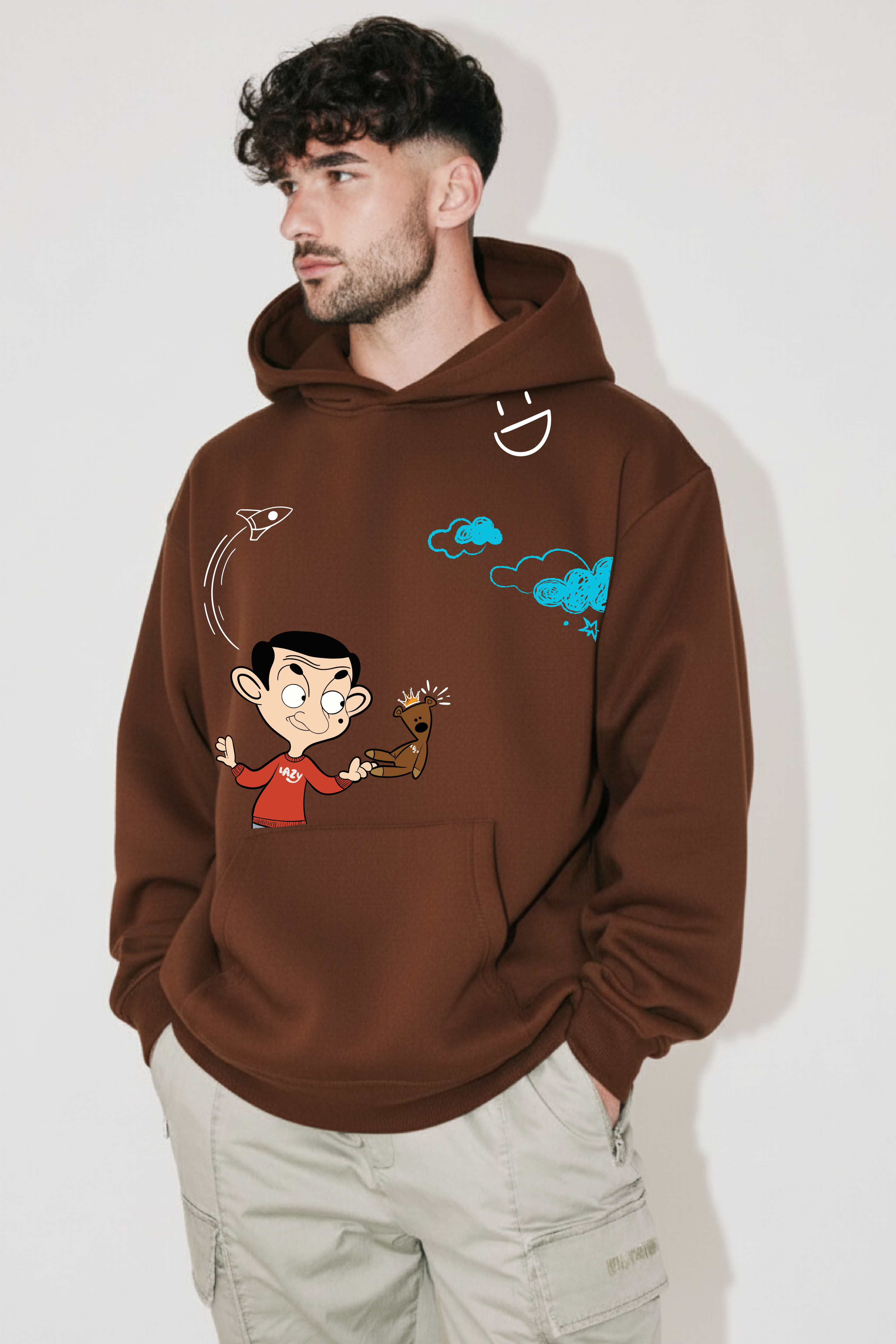 Mr. Bean Oversized Drop-shoulder Hoodie