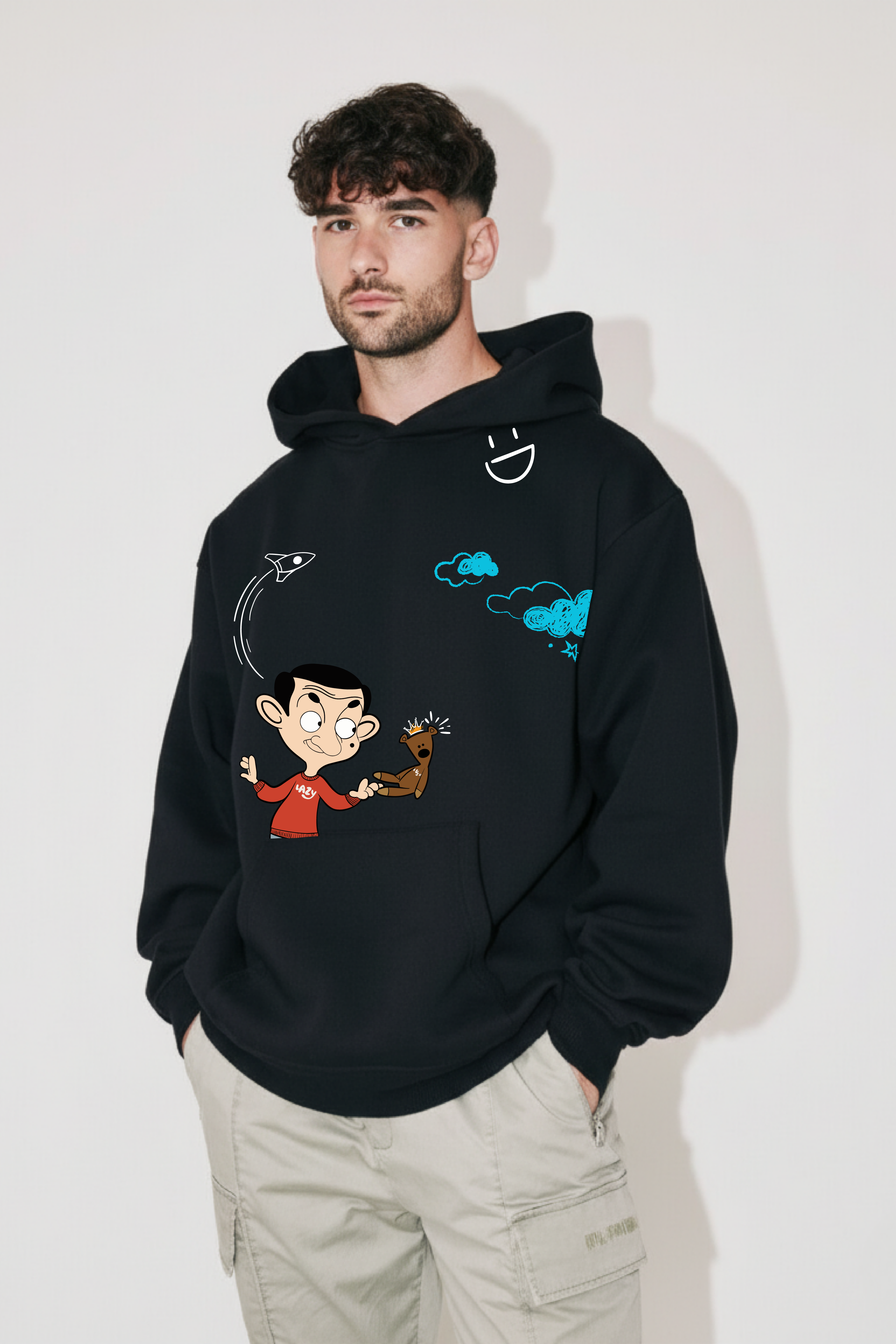 Mr. Bean Oversized Drop-shoulder Hoodie