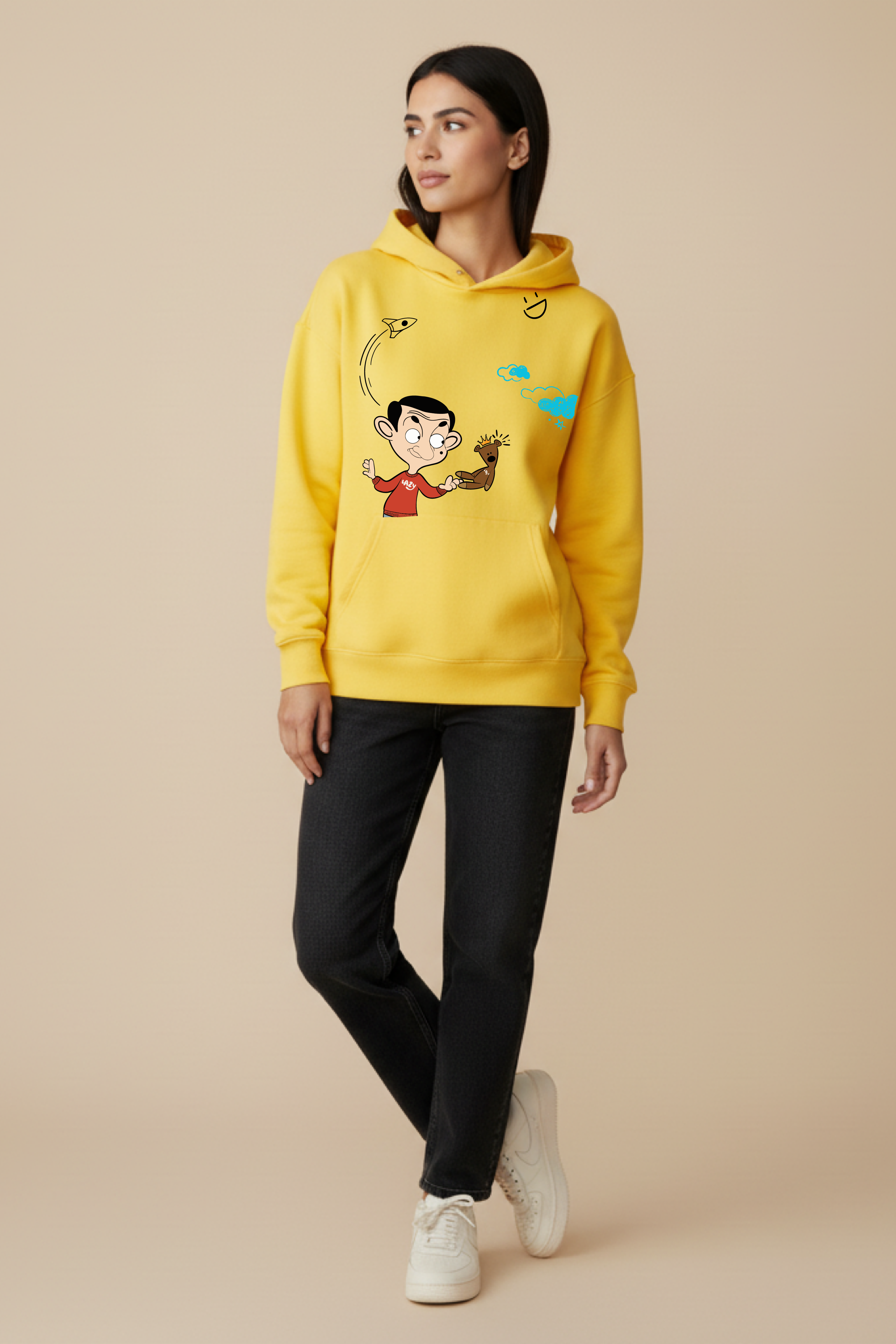 Mr. Bean Oversized Drop-shoulder Hoodie