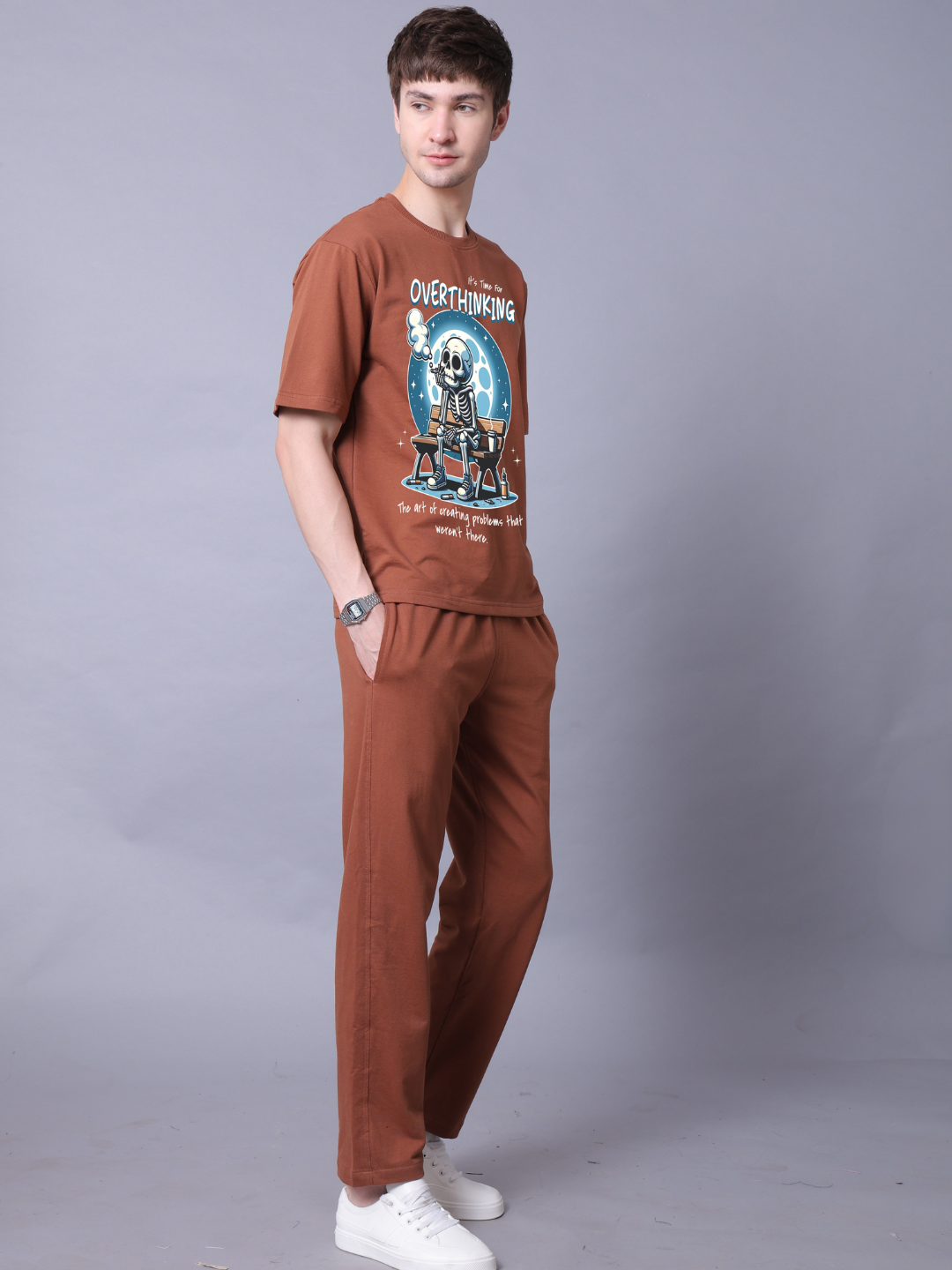 Overthinker Men Co-Ord Set - Oversized Tee With Jogger