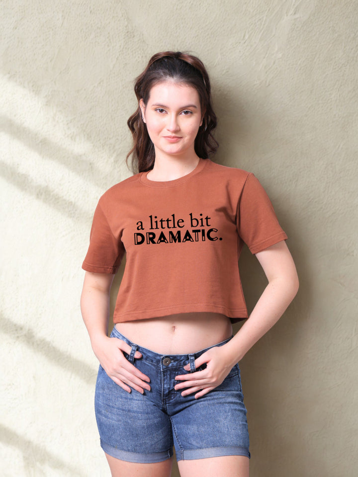 Little Dramatic Brown Crop Top