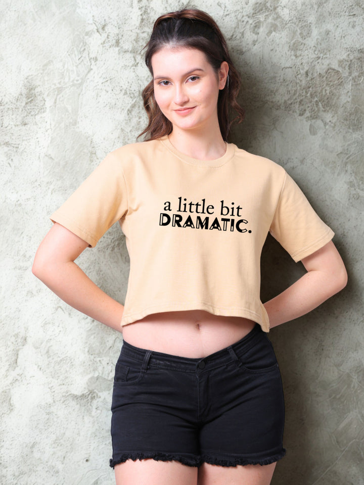 Little Dramatic Beige Crop Top