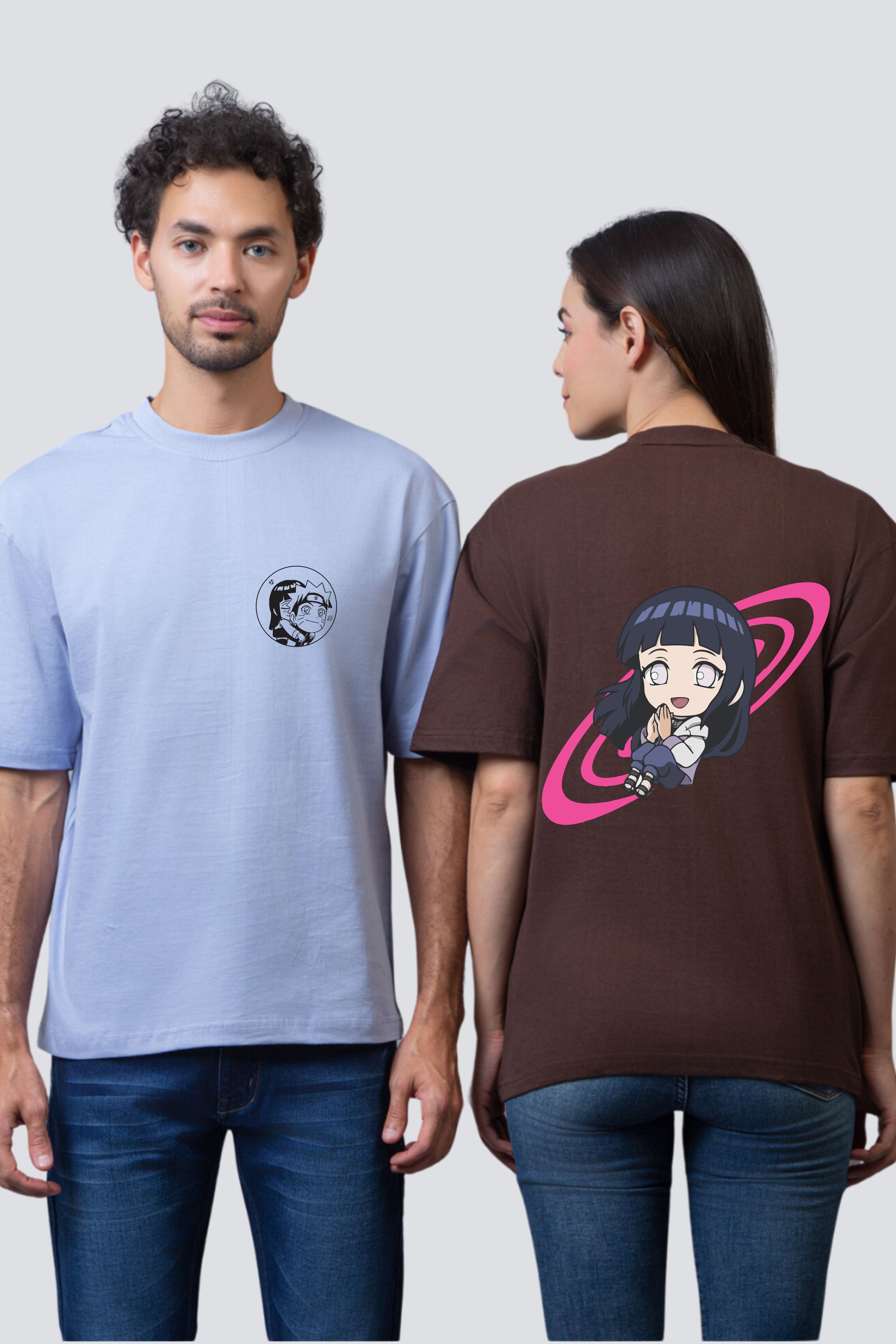Naruto & Hinata Edition Oversized Couple Tees - Pack of 2