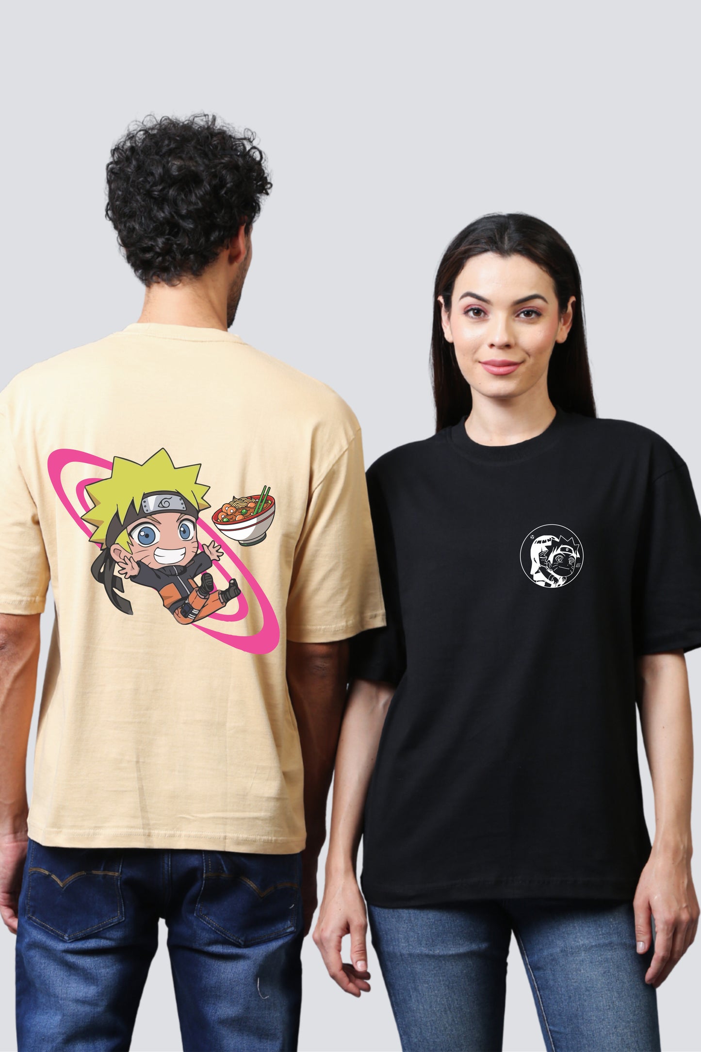 Naruto & Hinata Edition Oversized Couple Tees - Pack of 2