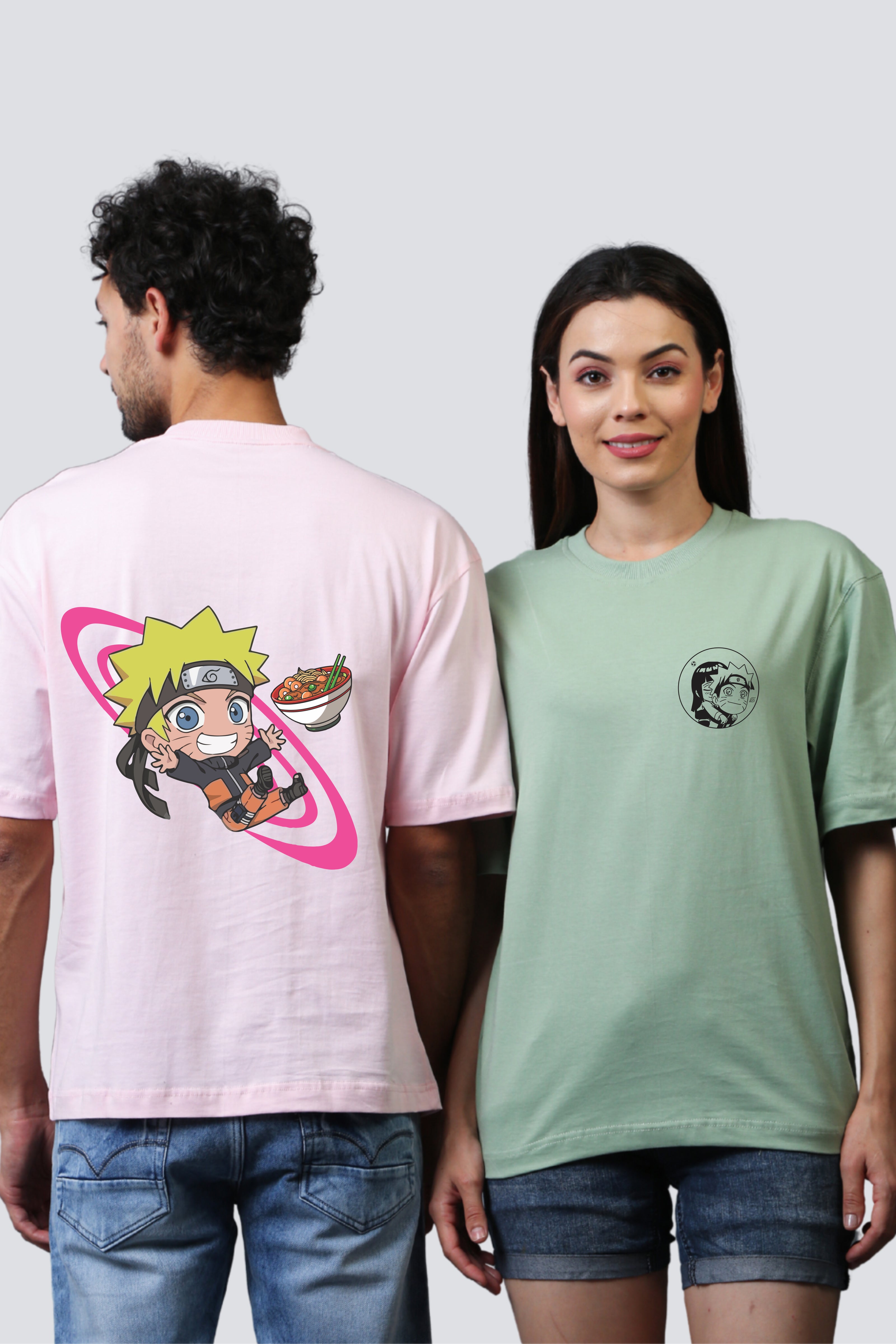 Naruto & Hinata Edition Oversized Couple Tees - Pack of 2