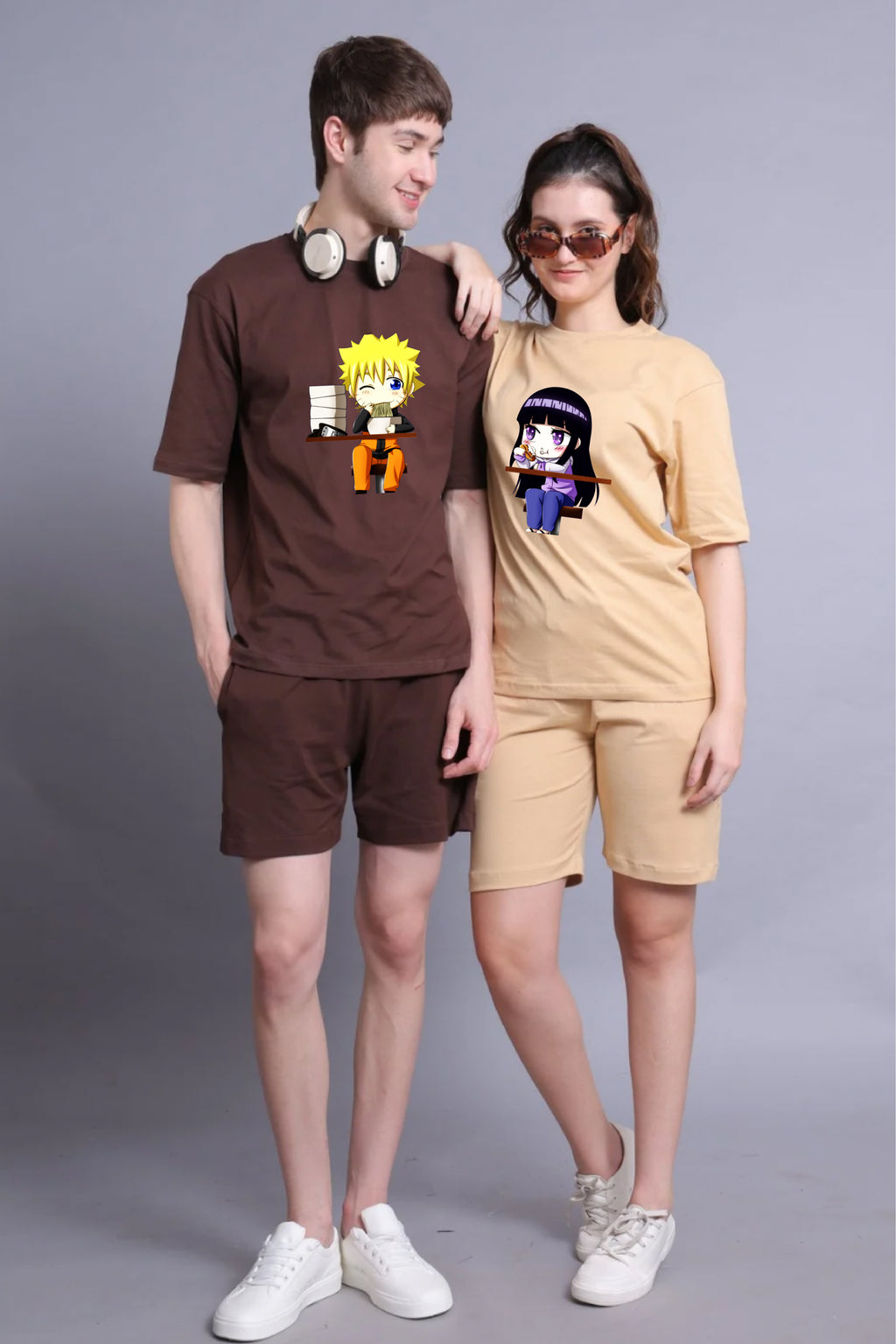 Naruto & Hinata Edition Oversized Couple Tees - Pack of 2