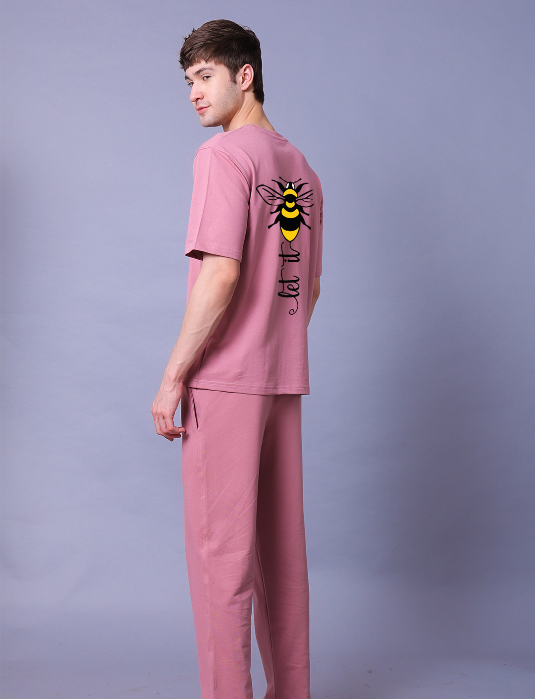 Let It Be Men Co-Ord Set - Oversized Tee With Jogger