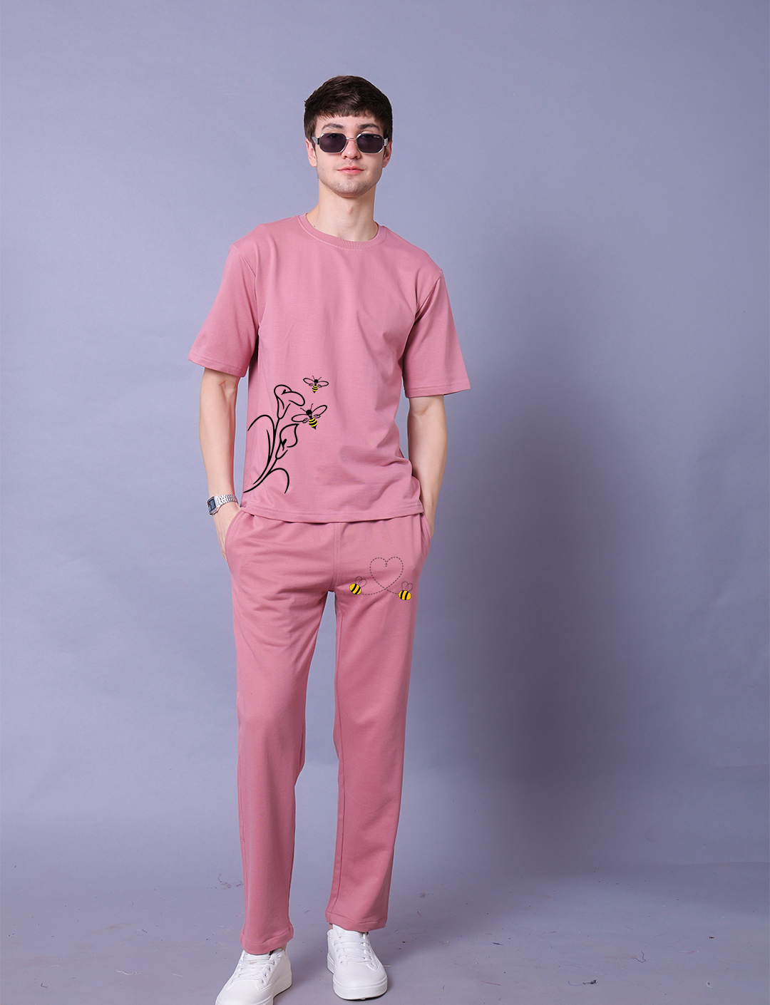 Let It Be Men Co-Ord Set - Oversized Tee With Jogger