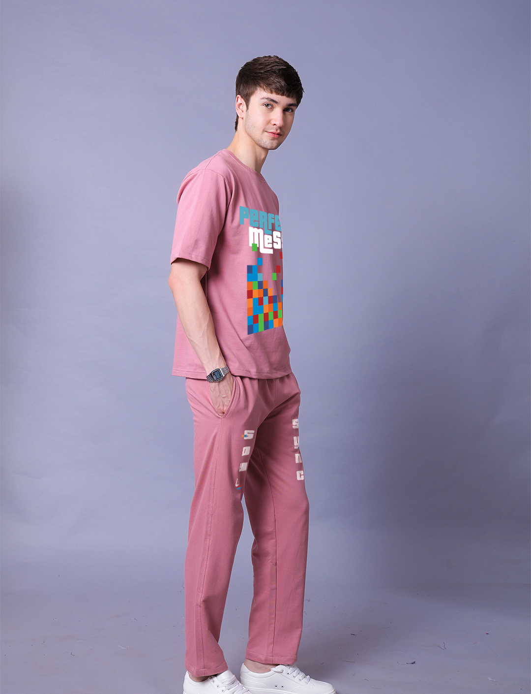 Soul Sync Men Co-Ord Set - Oversized Tee With Jogger