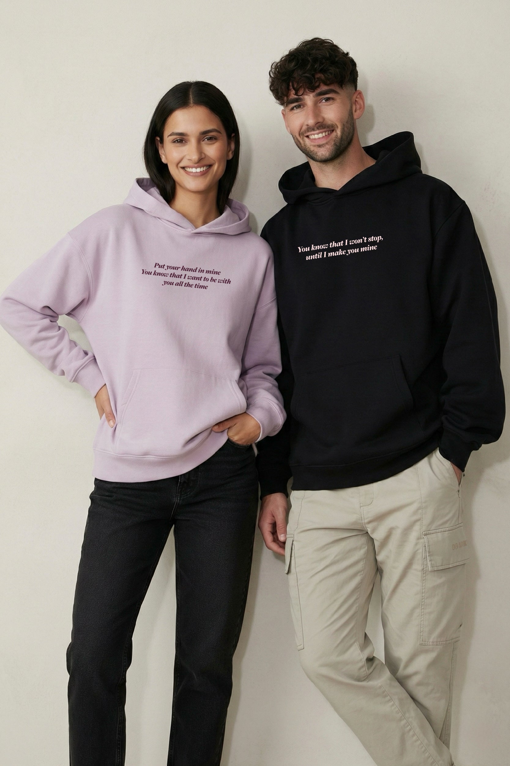 Put Your Hand in Mine Oversized Drop Shoulder Hoodies - Pack of 2