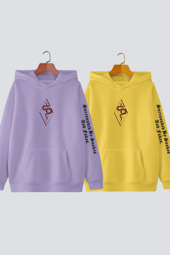 Dual Nature: Unisex Oversized Drop-Shoulder Hoodies - Pack of 2