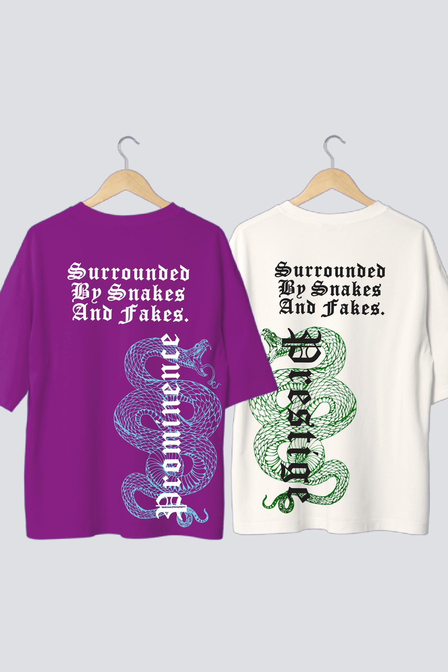 Snakes and Fakes Oversized Couple T-Shirts (Pack of 2)