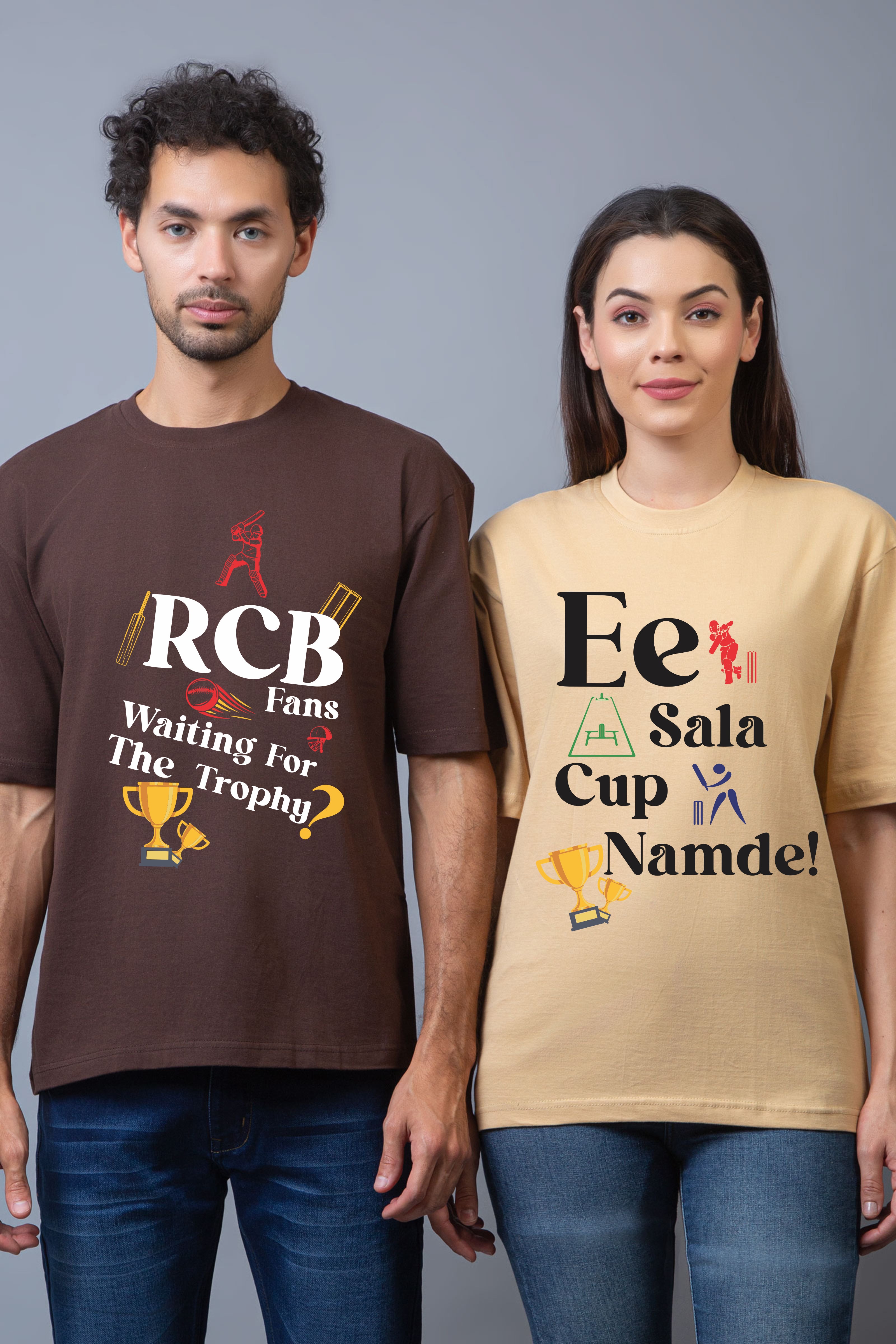 RCB Fan Couple Oversized Tees - Pack of 2