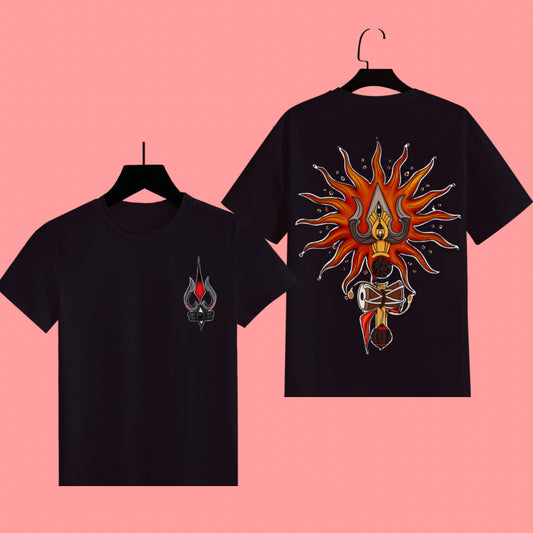 Trishul Blaze - Essence of Shiva Unisex Half Sleeve T-Shirt