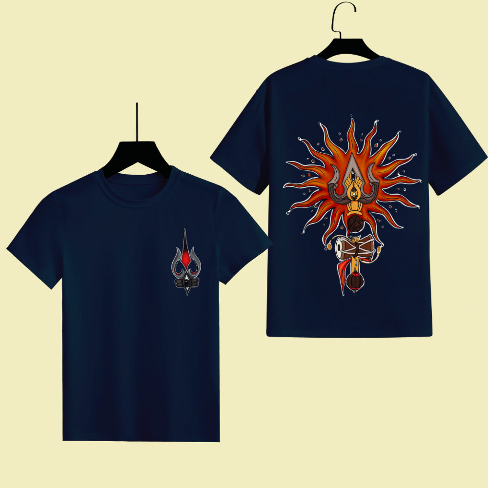 Trishul Blaze - Essence of Shiva Unisex Half Sleeve T-Shirt