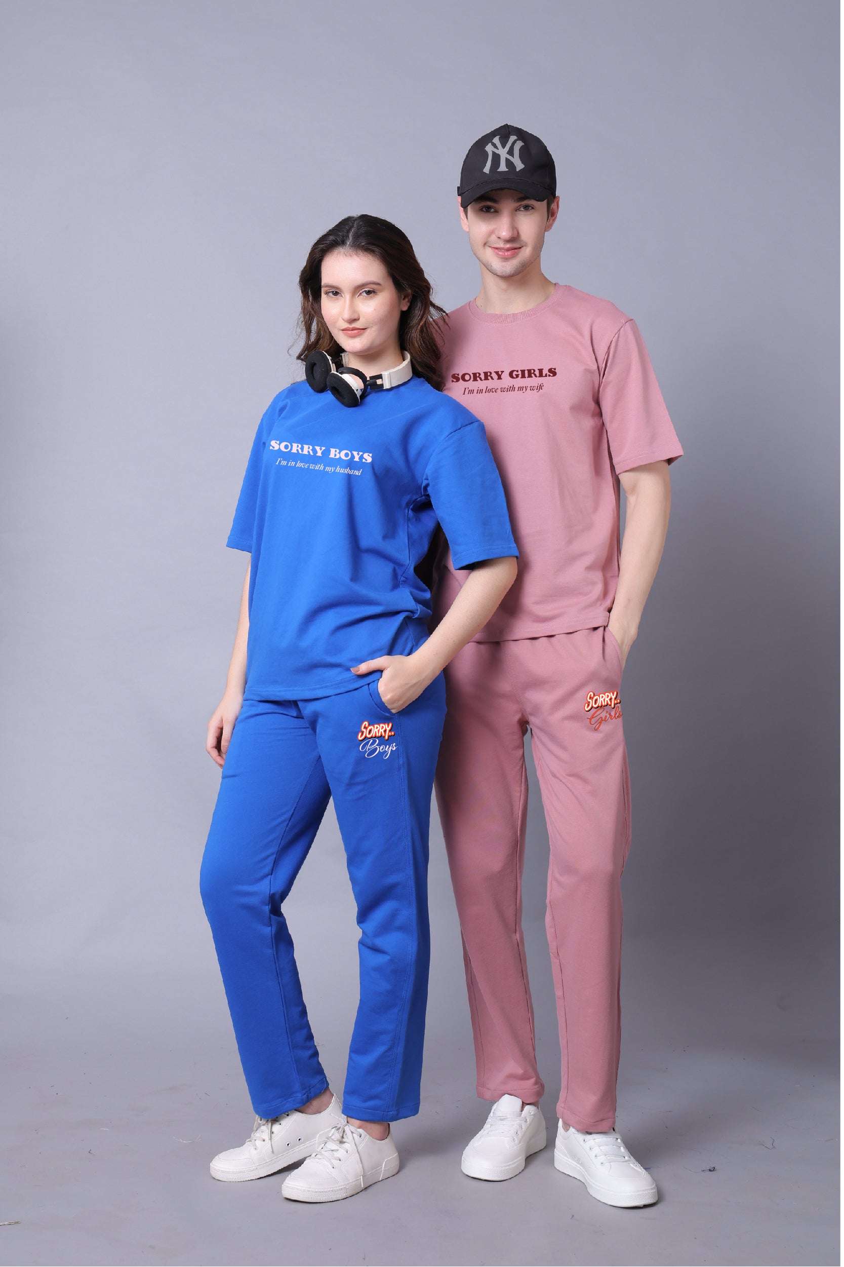 Sorry Boys Girls Couple Co-Ord Set With Joggers (Pack of 2)