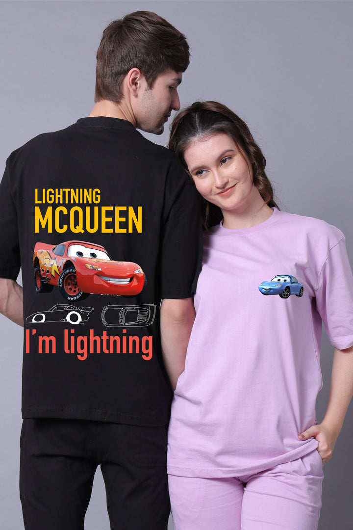 Speedster Romance: Oversized Couple T-Shirts (Pack of 2)