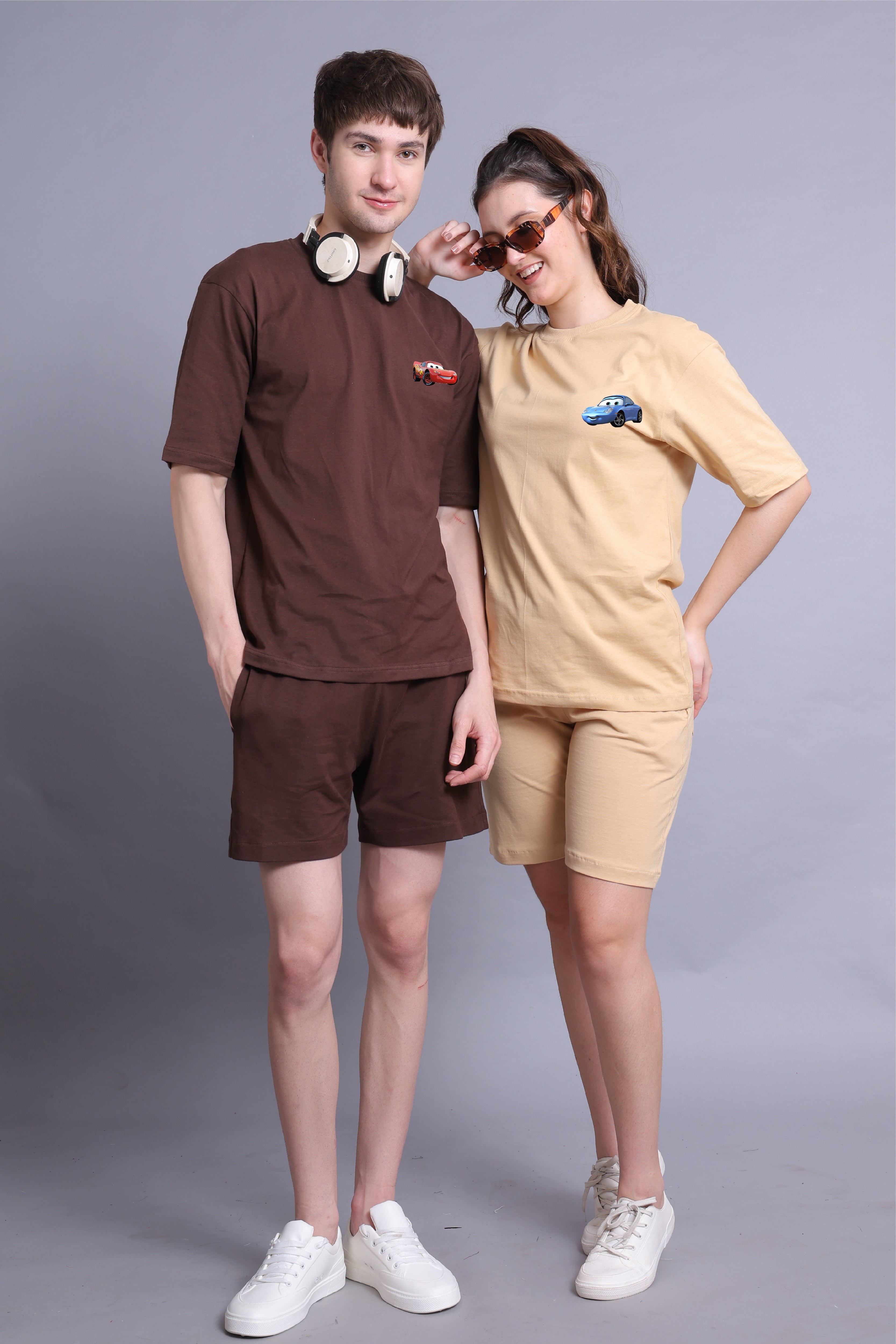 Speedster Romance: Oversized Couple T-Shirts (Pack of 2)