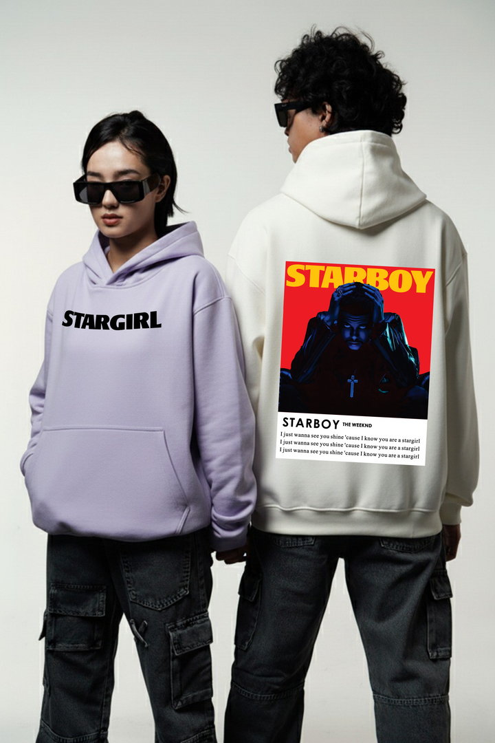 Starboy Stargirl Couple Oversized Drop Shoulder Hoodies - Pack of 2