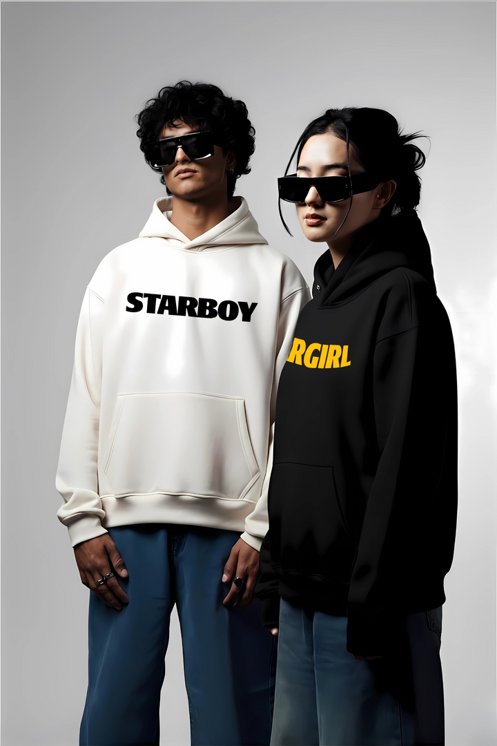 Starboy Stargirl Couple Oversized Drop Shoulder Hoodies - Pack of 2