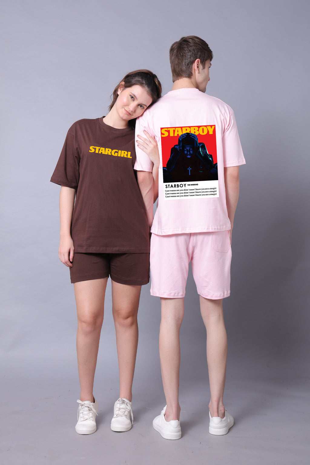 Starboy and Stargirl Oversized Couple T-Shirts (Pack of 2)