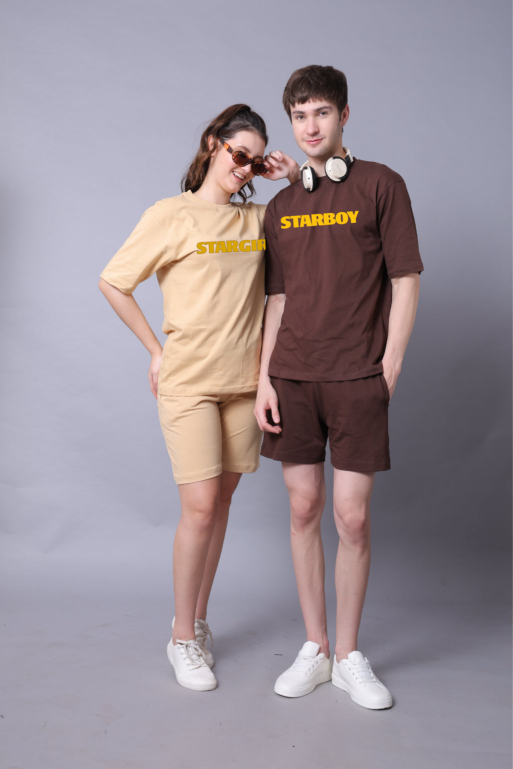 Starboy and Stargirl Oversized Couple T-Shirts (Pack of 2)