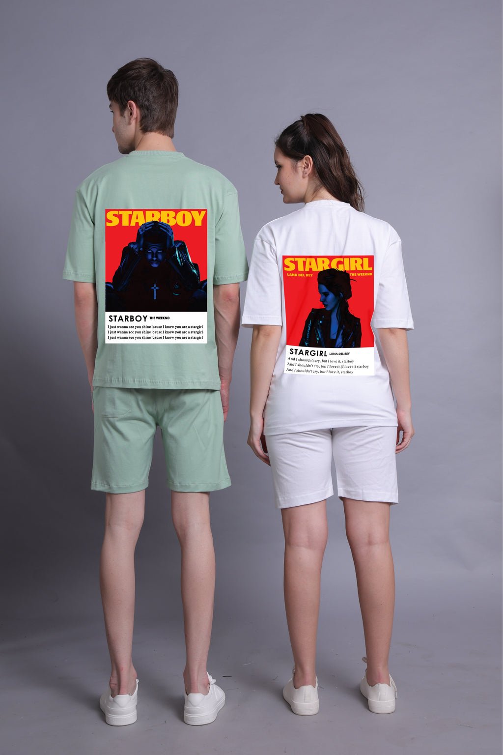 Starboy and Stargirl Oversized Couple T-Shirts (Pack of 2)