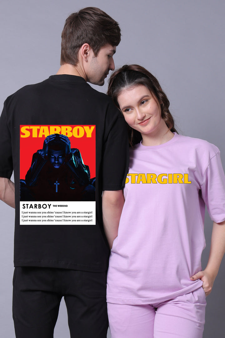 Starboy and Stargirl Oversized Couple T-Shirts (Pack of 2)