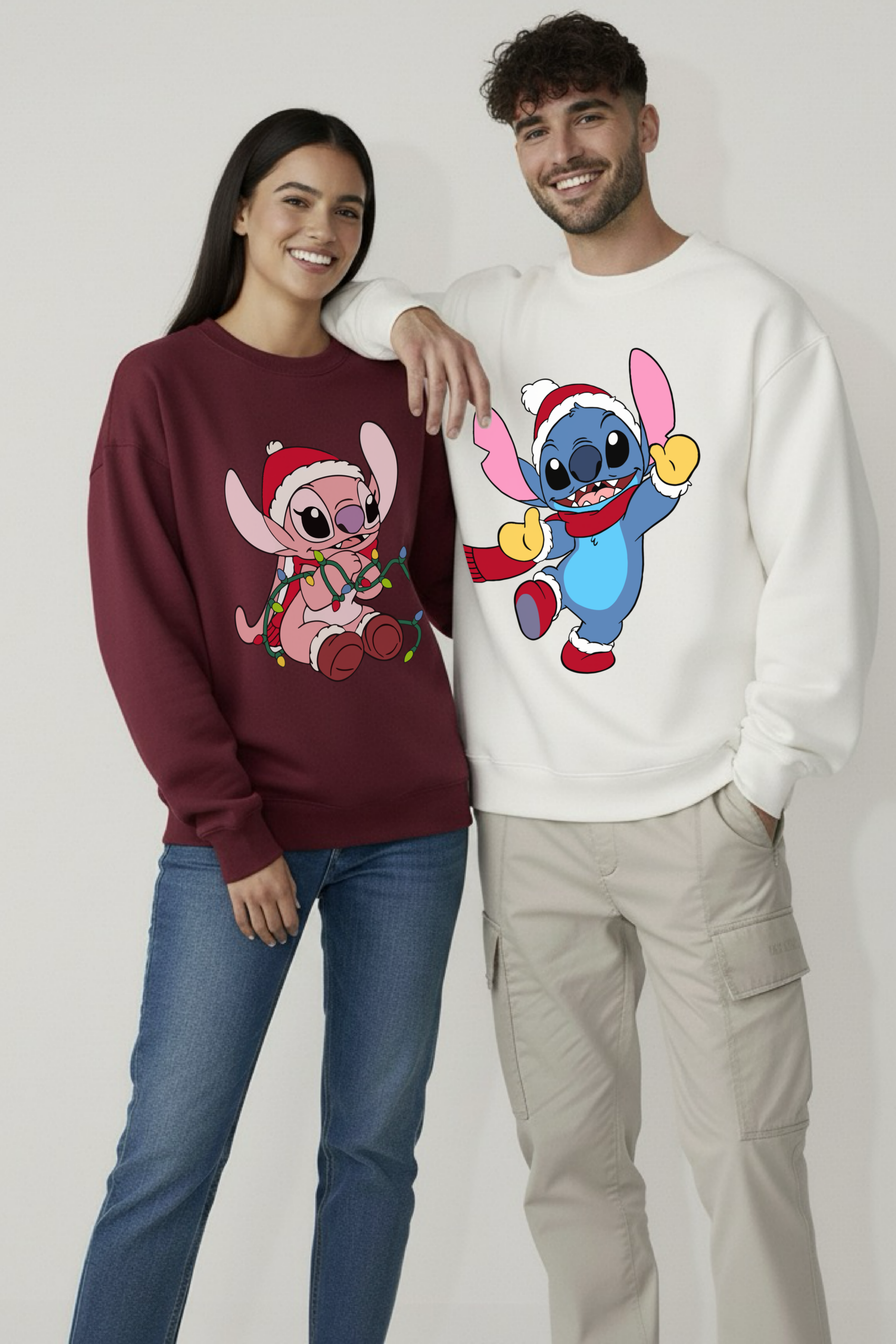 Stitch Couple Unisex Sweatshirts (Pack of 2)