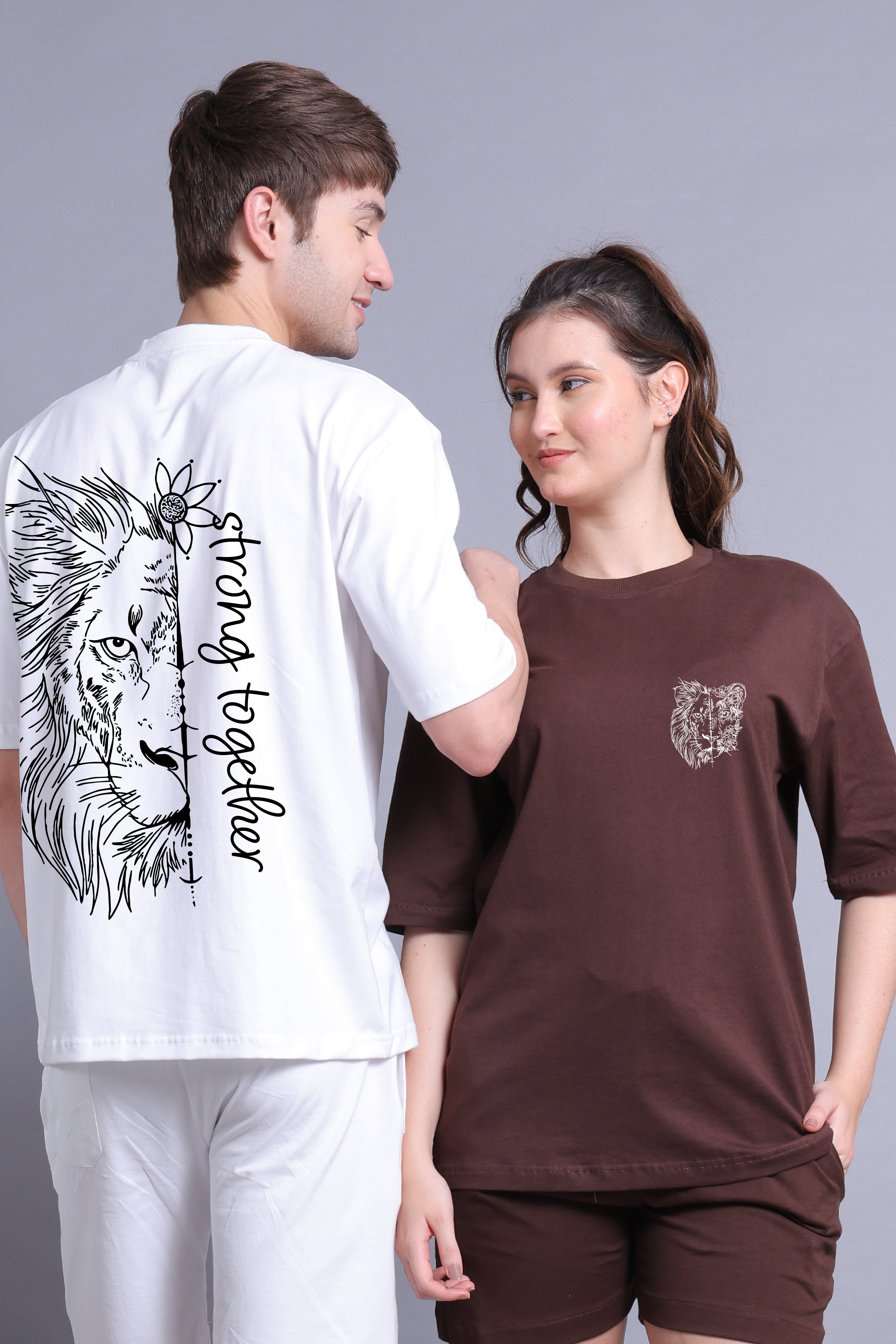 Strong Together Oversized Couple Tees - Pack of 2