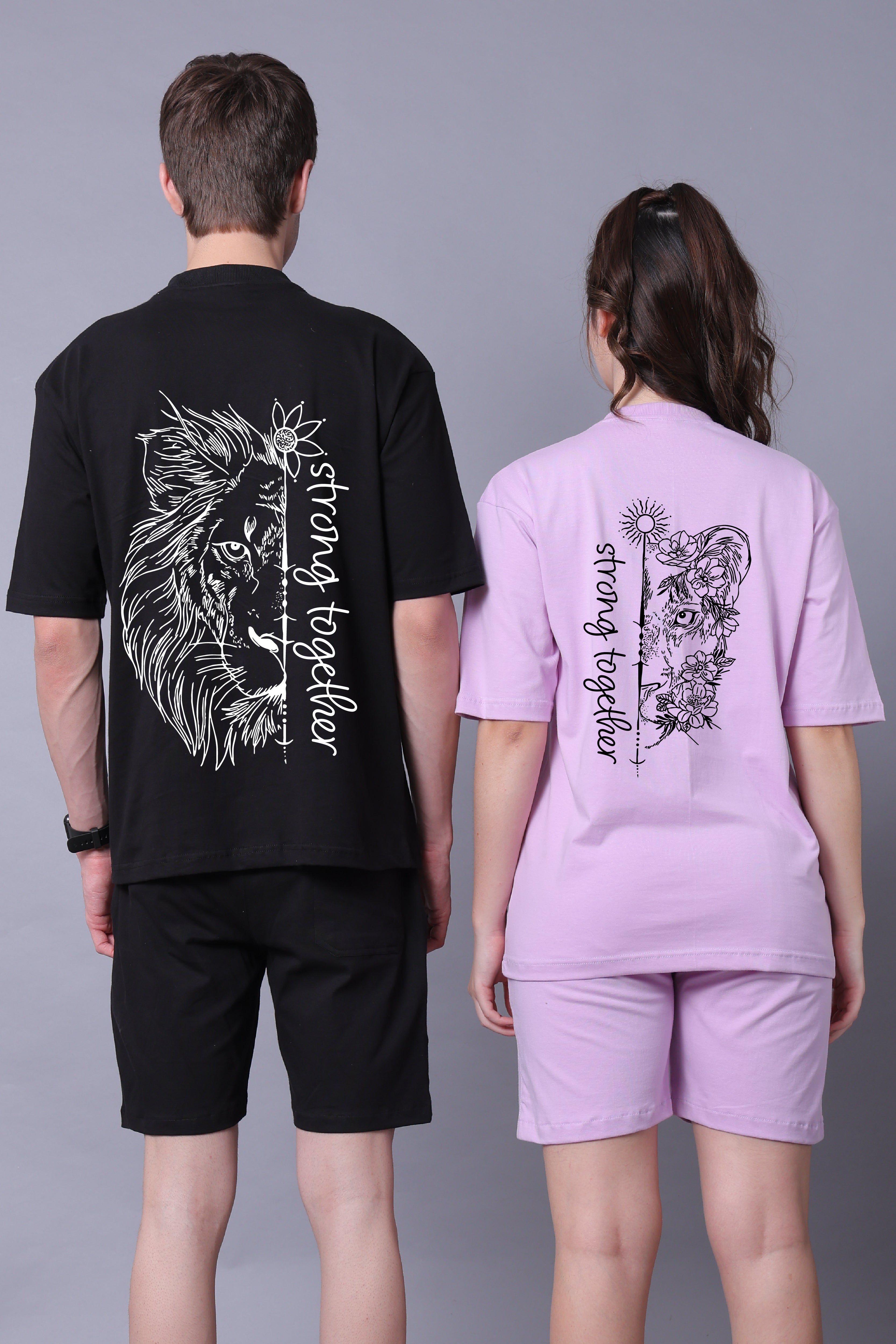Strong Together Oversized Couple Tees - Pack of 2
