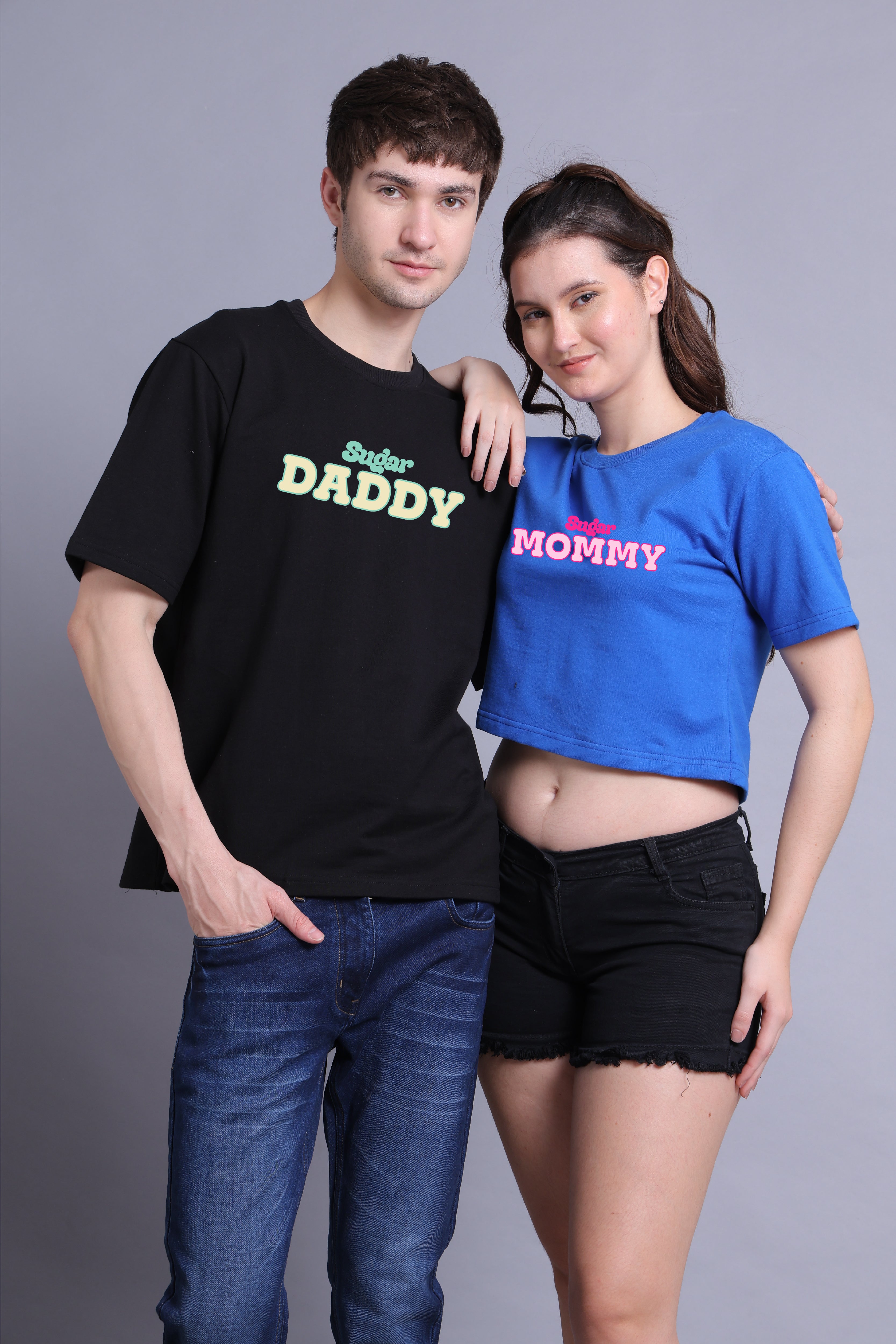 Sugar Daddy Drop Shoulder Tee and Crop Top - Pack of 2