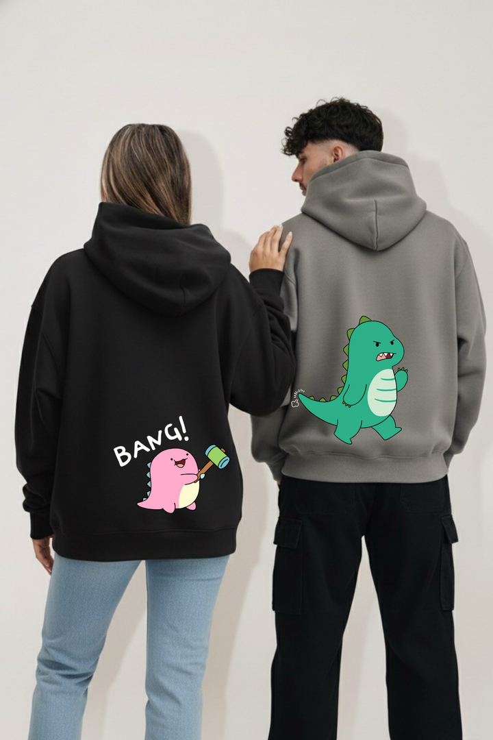 The Dino Affair ( Bang! ) Oversized Drop Shoulder Hoodies - Pack of 2