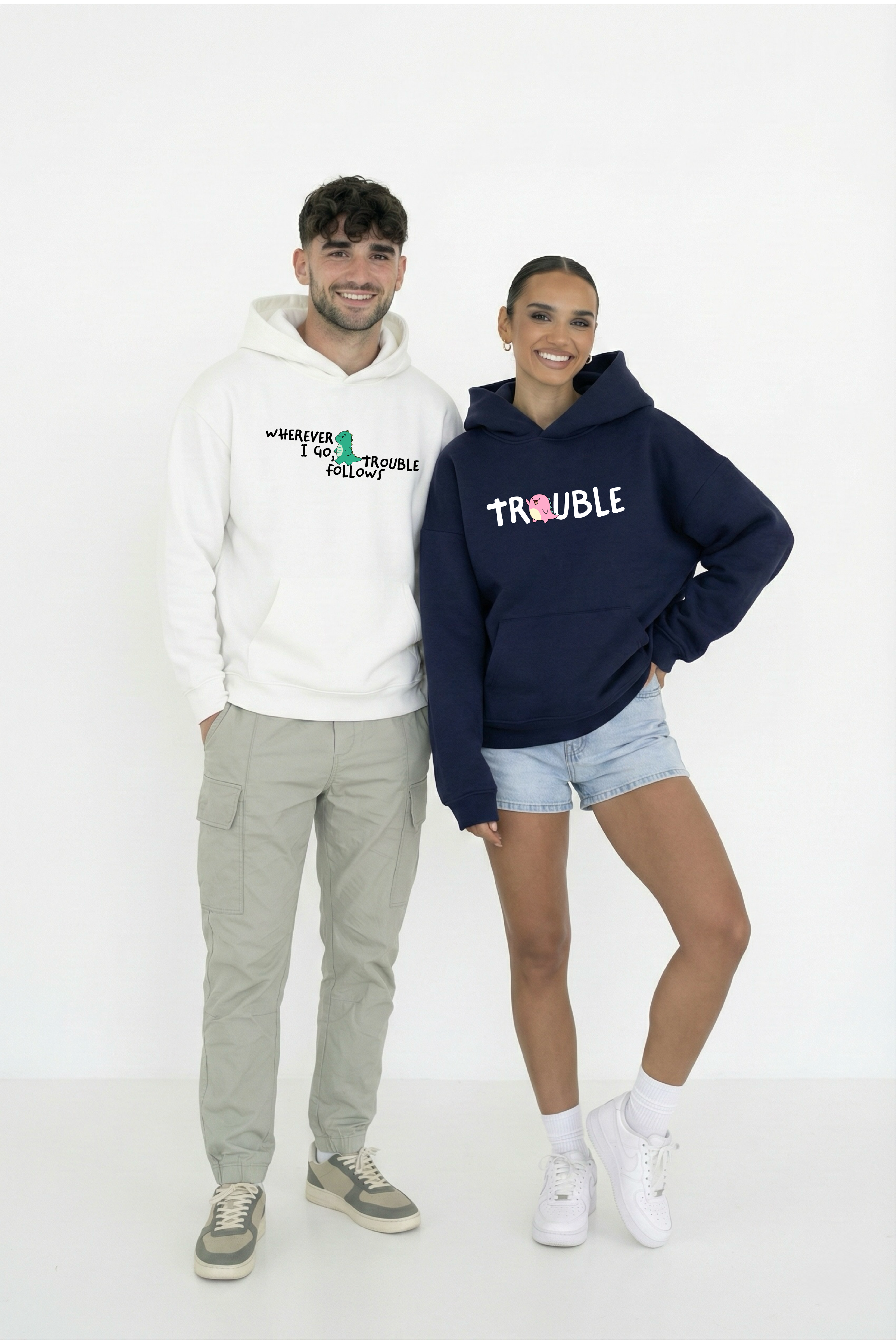 The Dino Affair ( Bang! ) Oversized Drop Shoulder Hoodies - Pack of 2