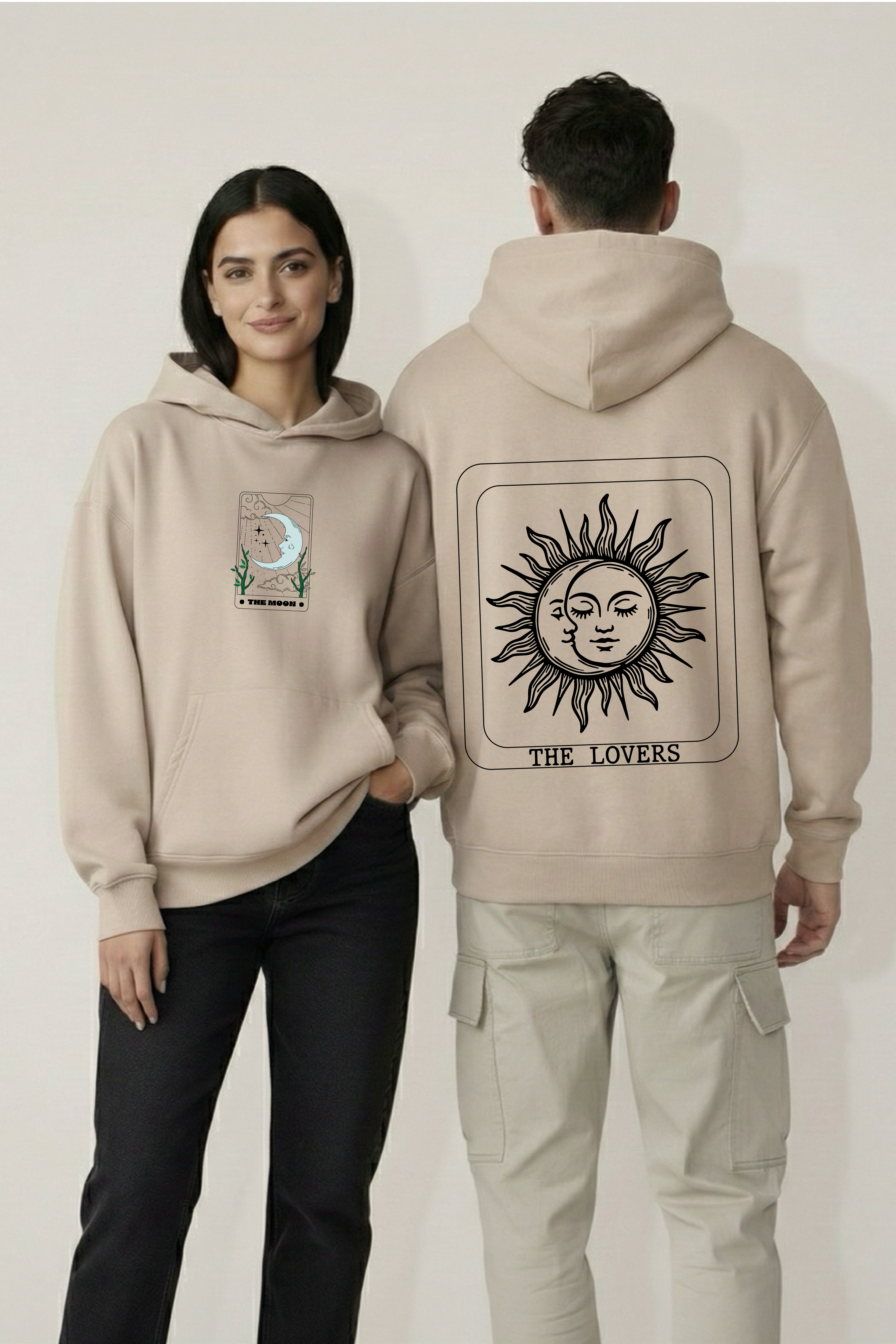 The Sun and Moon Oversized Drop Shoulder Hoodies - Pack of 2