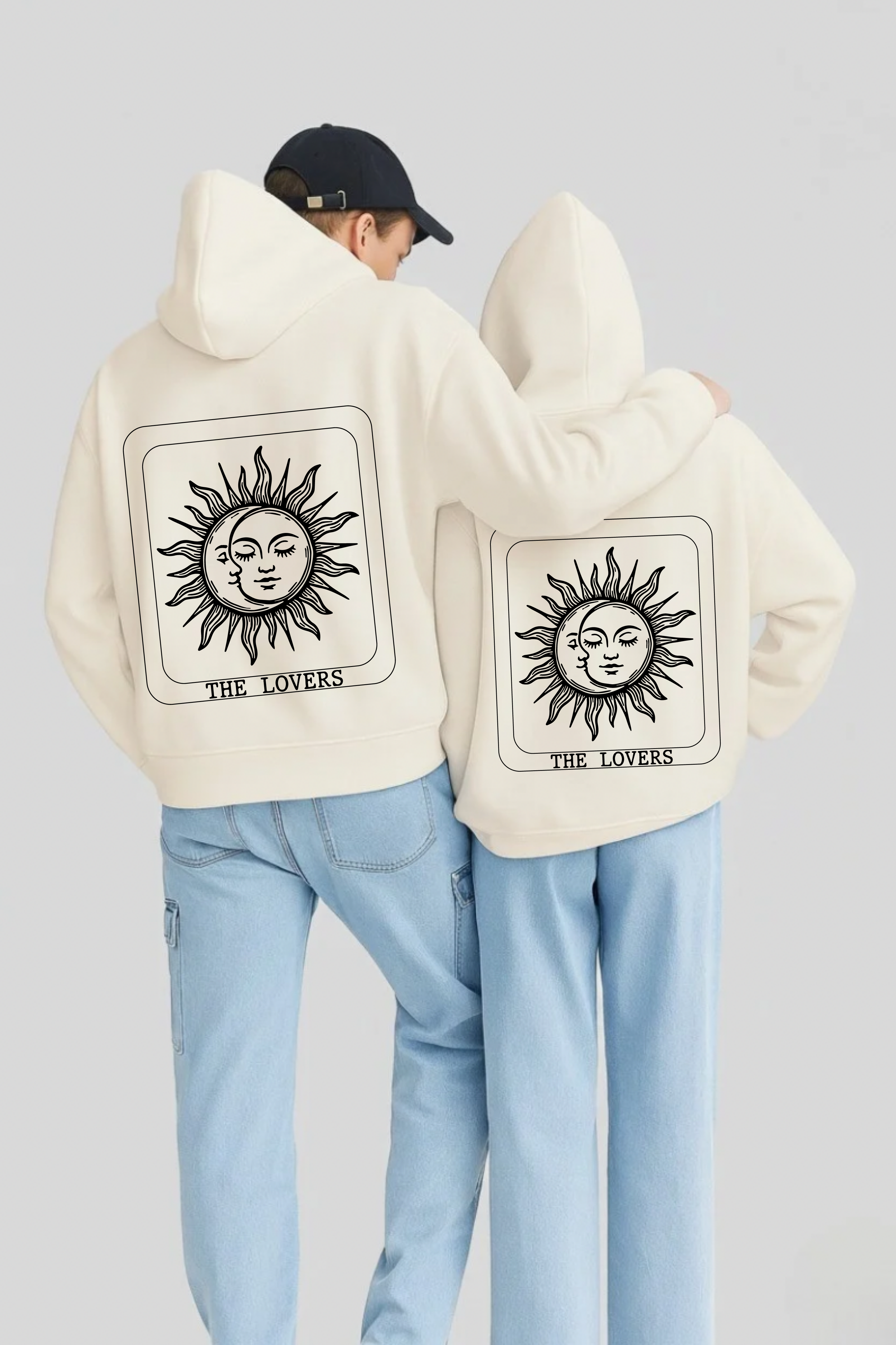 The Sun and Moon Oversized Drop Shoulder Hoodies - Pack of 2