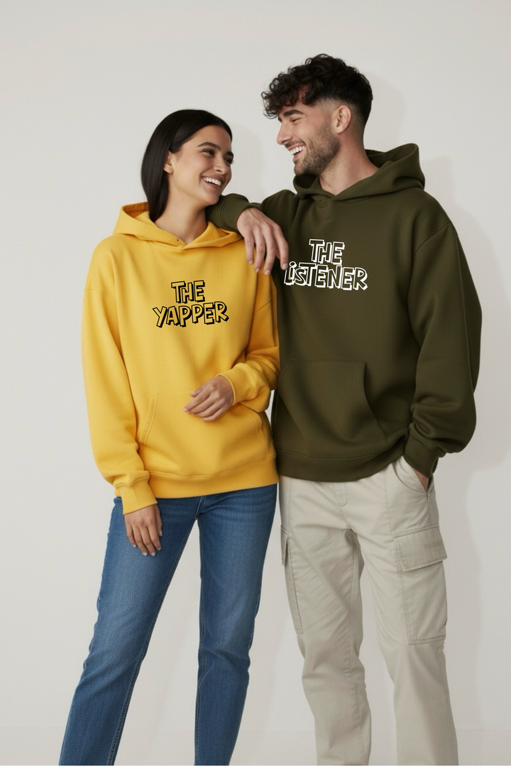 The Yapper and Listener Oversized Drop Shoulder Hoodies - Pack of 2