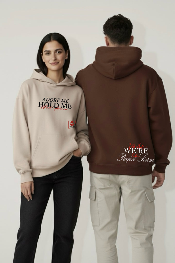 Together We Are a Perfect Storm Oversized Drop Shoulder Hoodies - Pack of 2