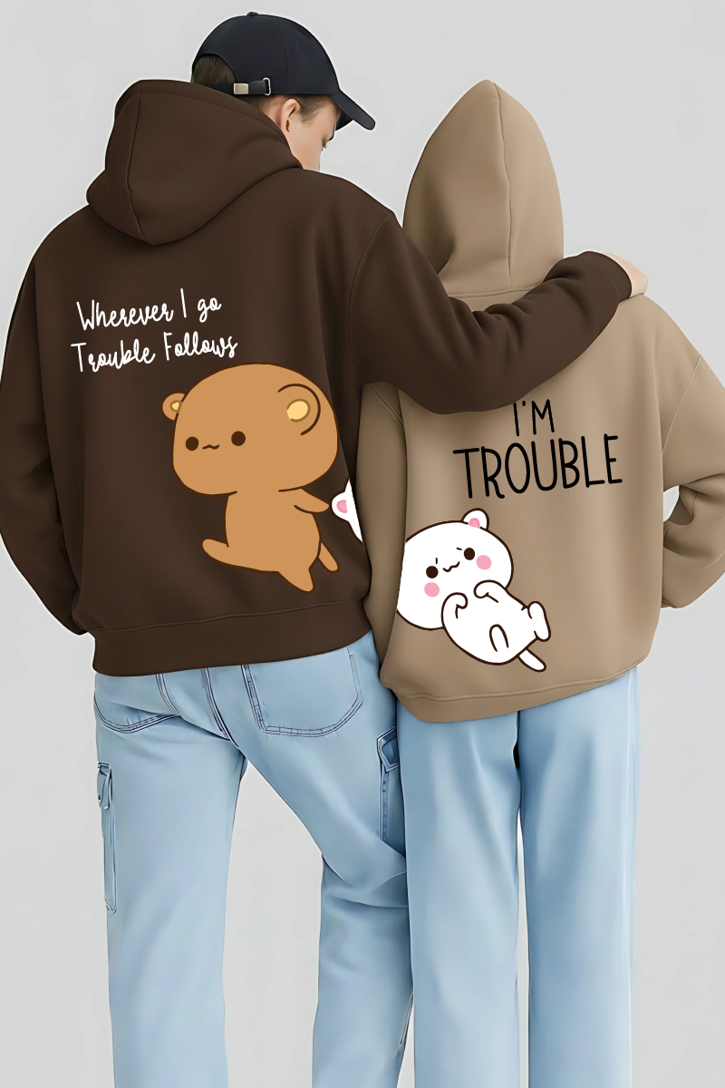 Trouble Oversized Drop Shoulder Hoodies - Pack of 2