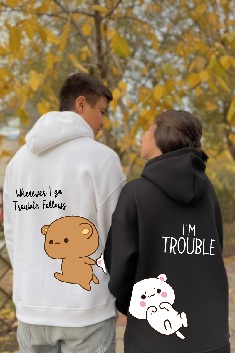 Trouble Oversized Drop Shoulder Hoodies - Pack of 2